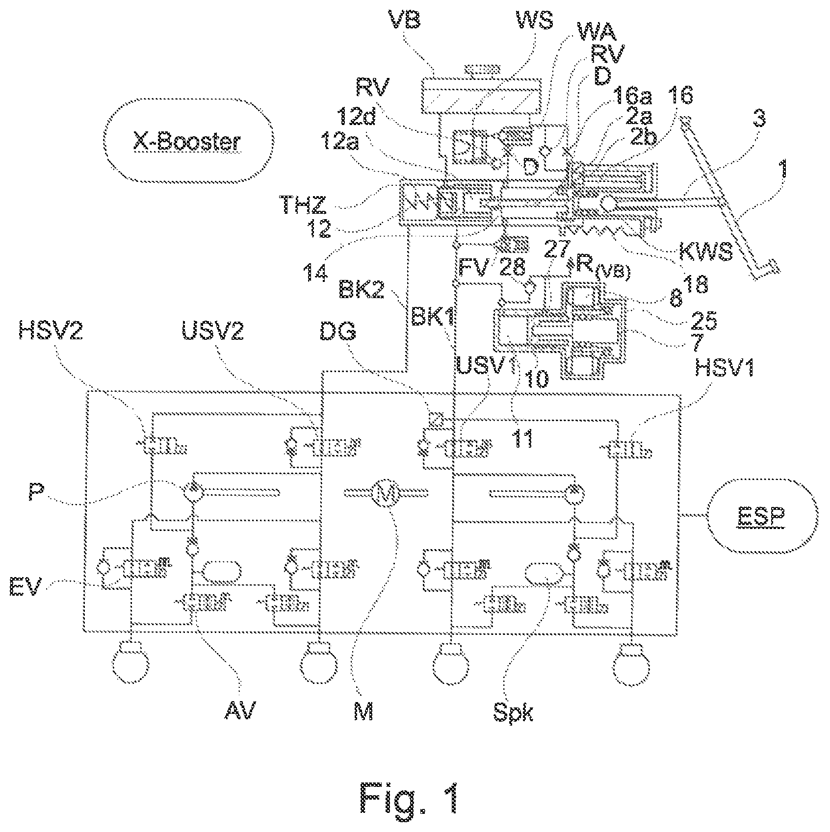 Patent US12365319 — Brake system — Figure 1