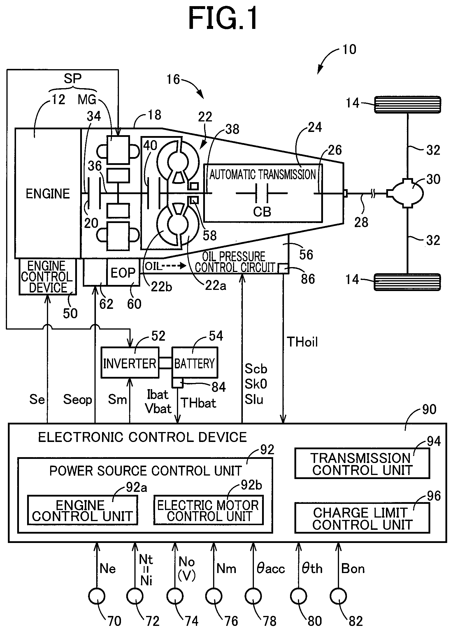 Patent US12365328 — Control device of vehicle — Figure 1