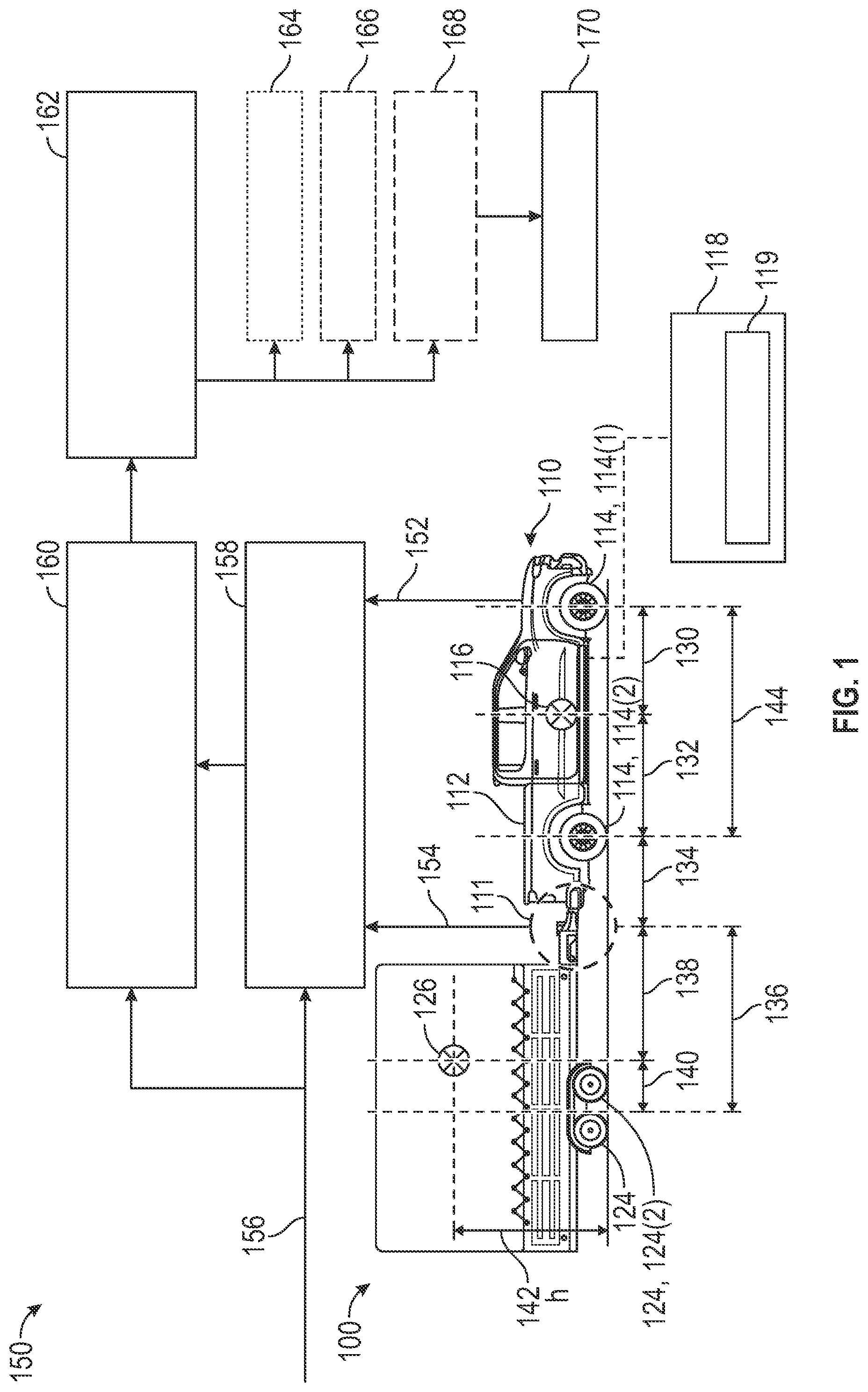 Patent US12365330 Figure 1 – System and method for trailer instability advanced warning based on hitch load measurement