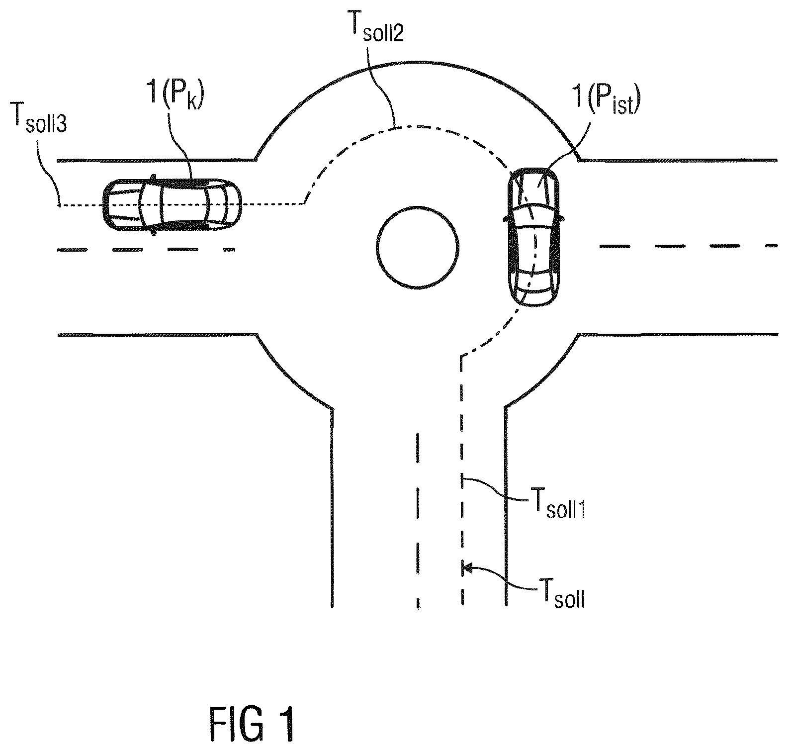 Patent US12365338 — Method and device for the longitudinal control of a vehicle — Figure 1