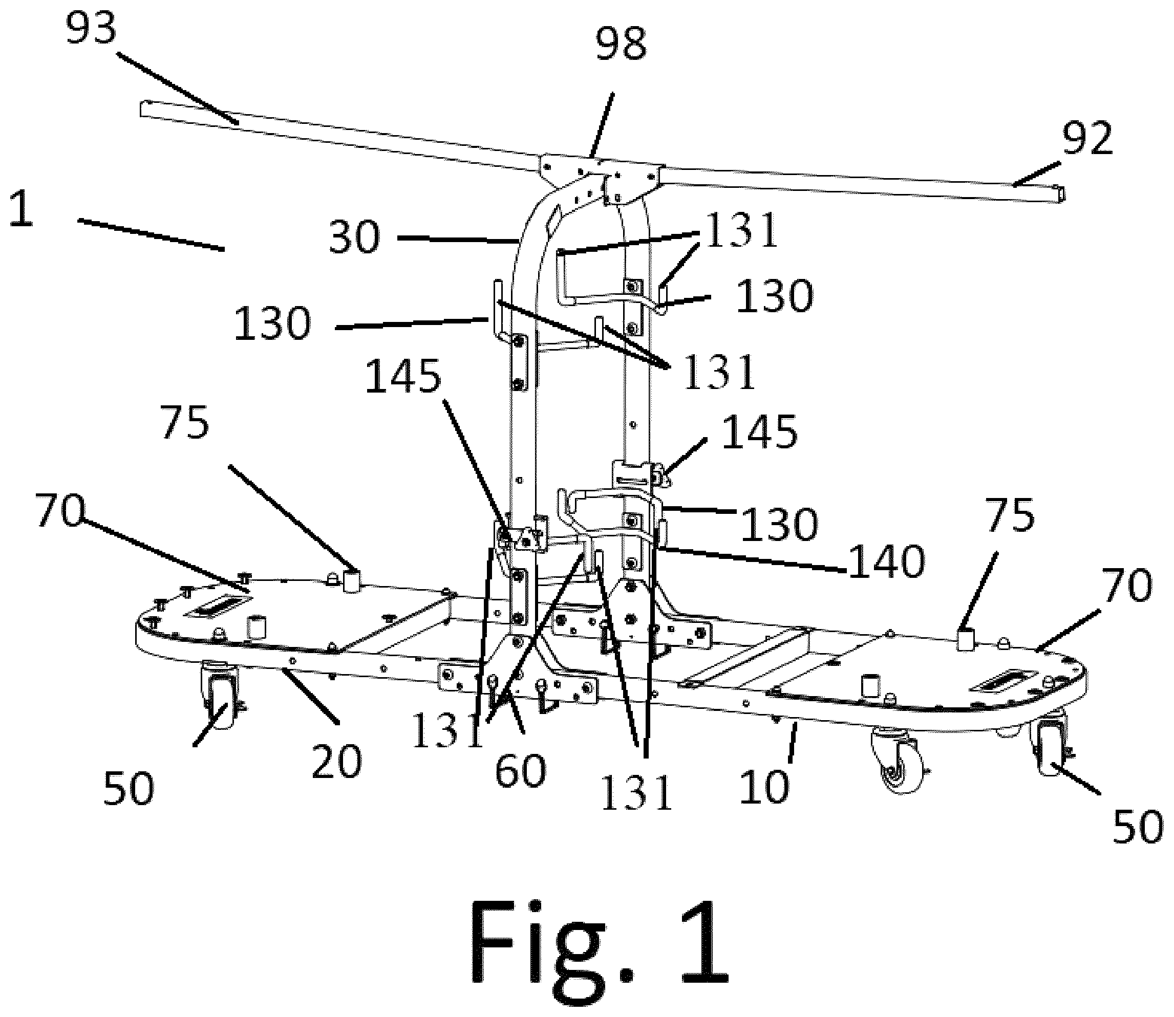 Patent US12365380 Figure 1 – Foldable door cart
