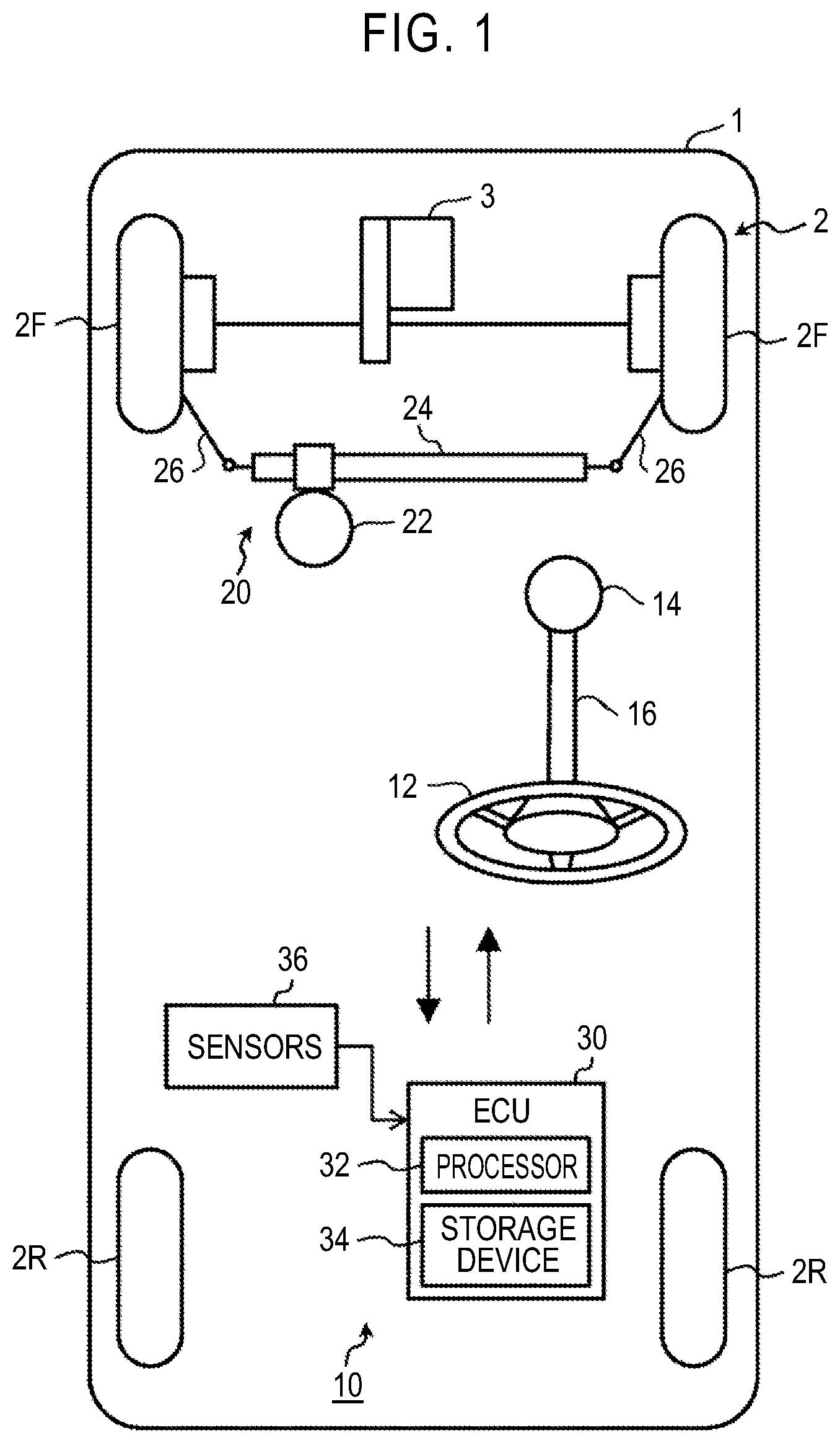 Patent US12365386 Figure 1 – Vehicle steering system and vehicle steering method