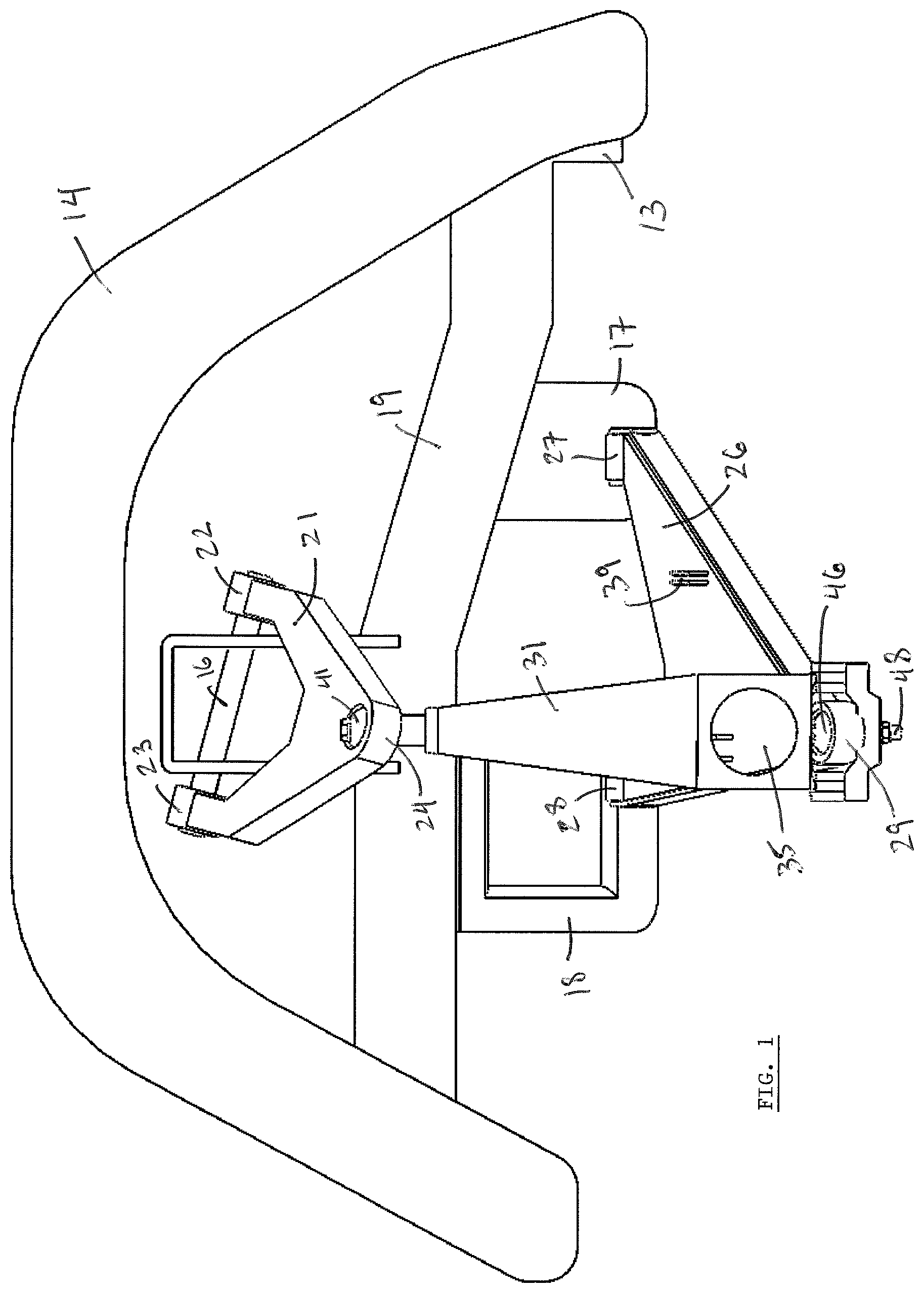 Patent US12365387 — Methods and apparatus for moving the front wheels of a vehicle forward — Figure 1