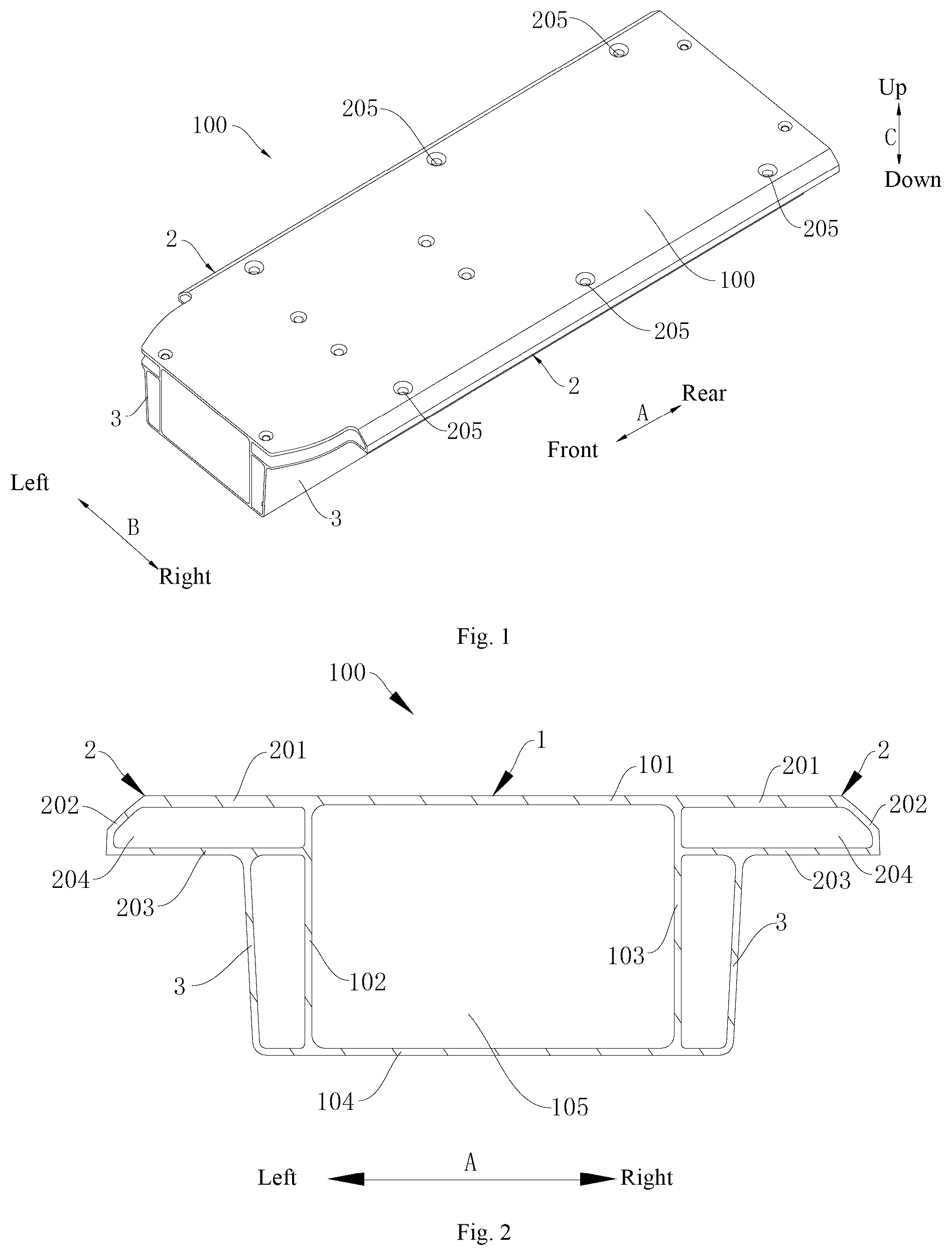 Patent US12365412 — Battery compartment, battery compartment assembly and electric scooter — Figure 1