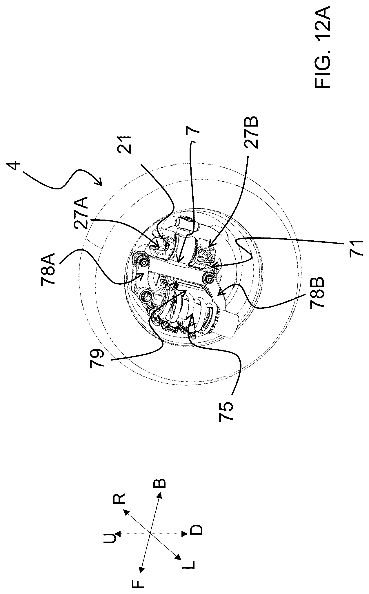 Patent US12365413 Figure 17 – Saddle riding rolling vehicle with loading surface integral with the lower cross member and housed between the front steered wheels