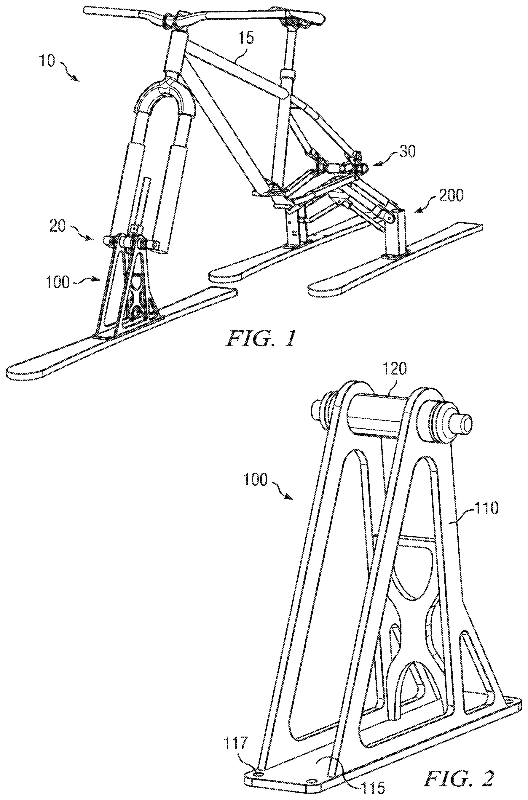 Patent US12365416 Figure 1 – Ski bike and ski bike conversion kit
