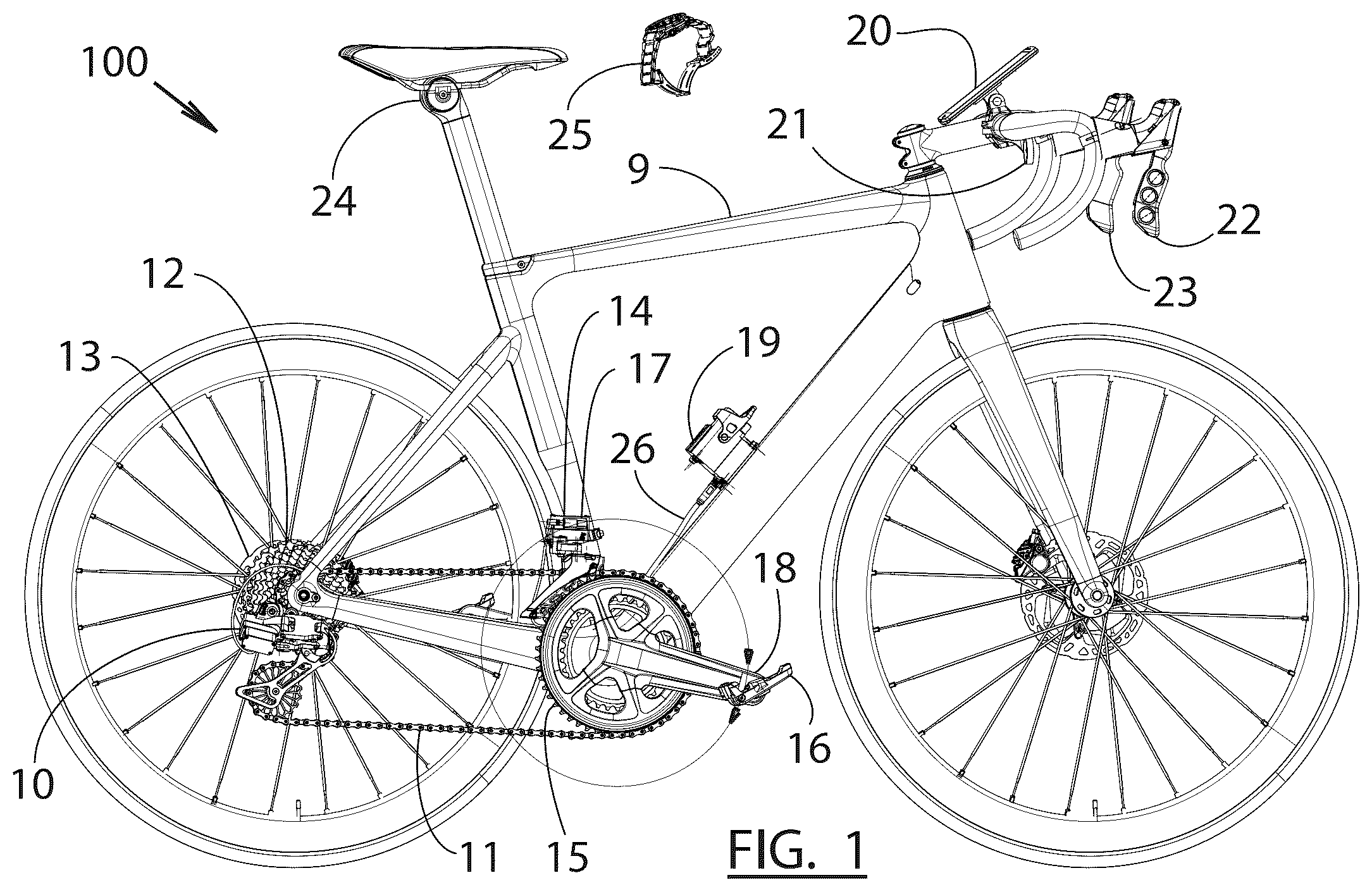 Patent US12365421 — Electrical derailleur brake shifter — Figure 1