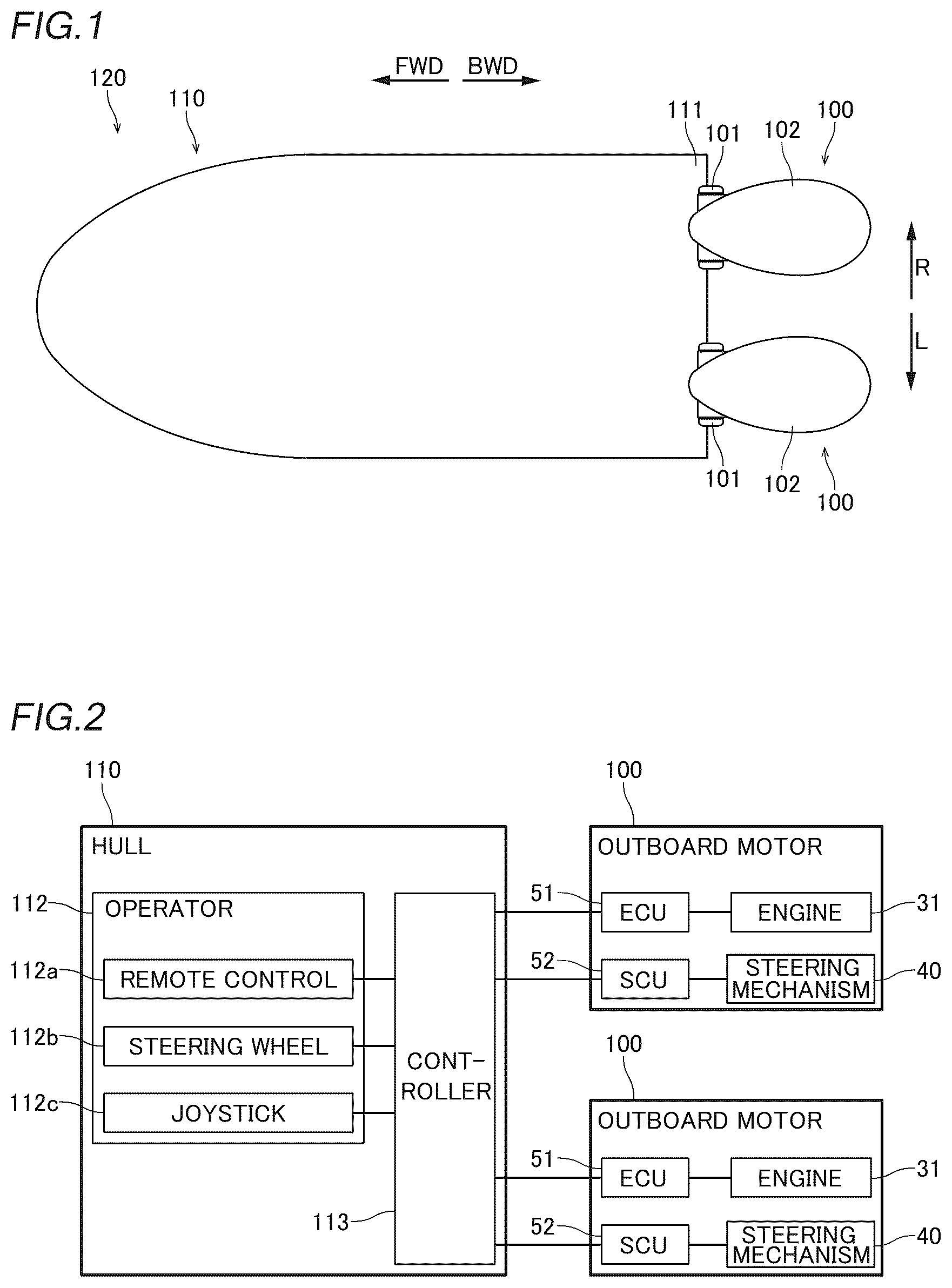 Patent US12365435 — Outboard motor and marine vessel — Figure 1