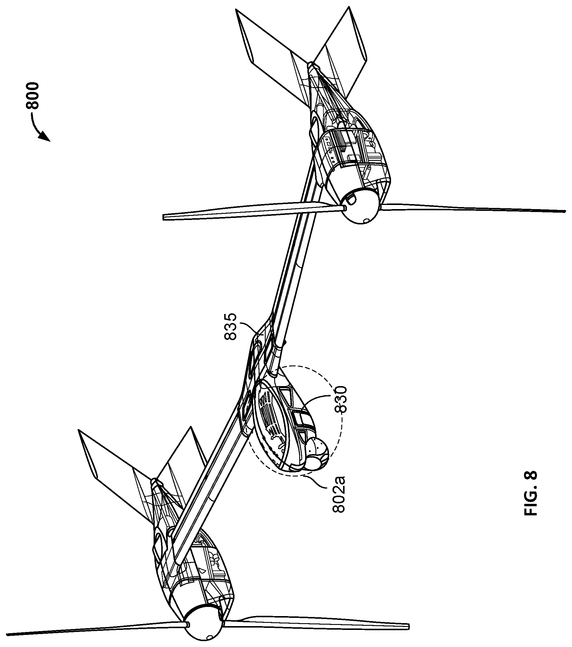 Patent US12365457 Figure 12 – Fuel venting for vertical take-off dual-engine aircraft