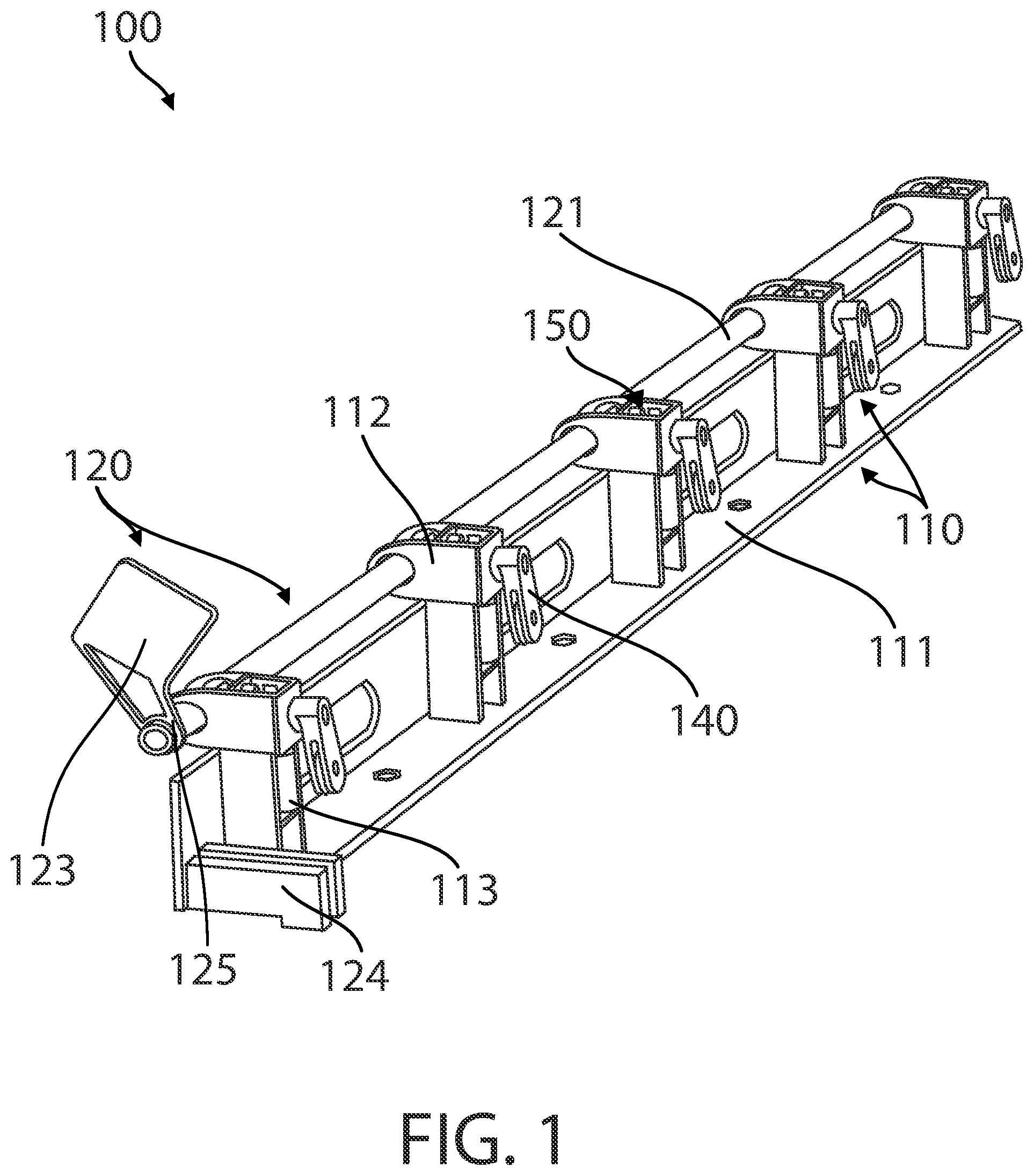 Patent US12365461 — Pallet hold-down system and method thereof — Figure 1