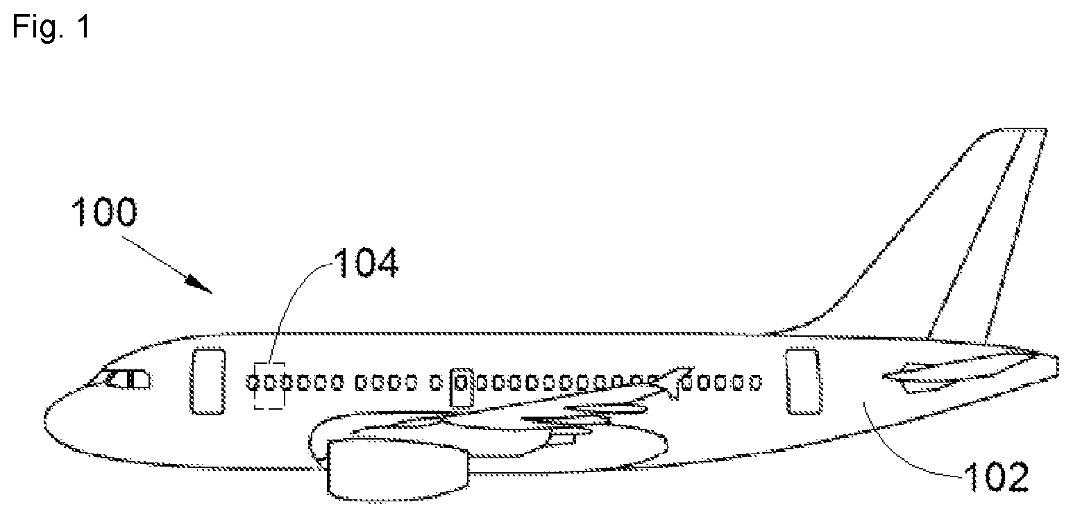 Patent US12365464 — Galley for aircraft comprising a trolley locking system — Figure 1