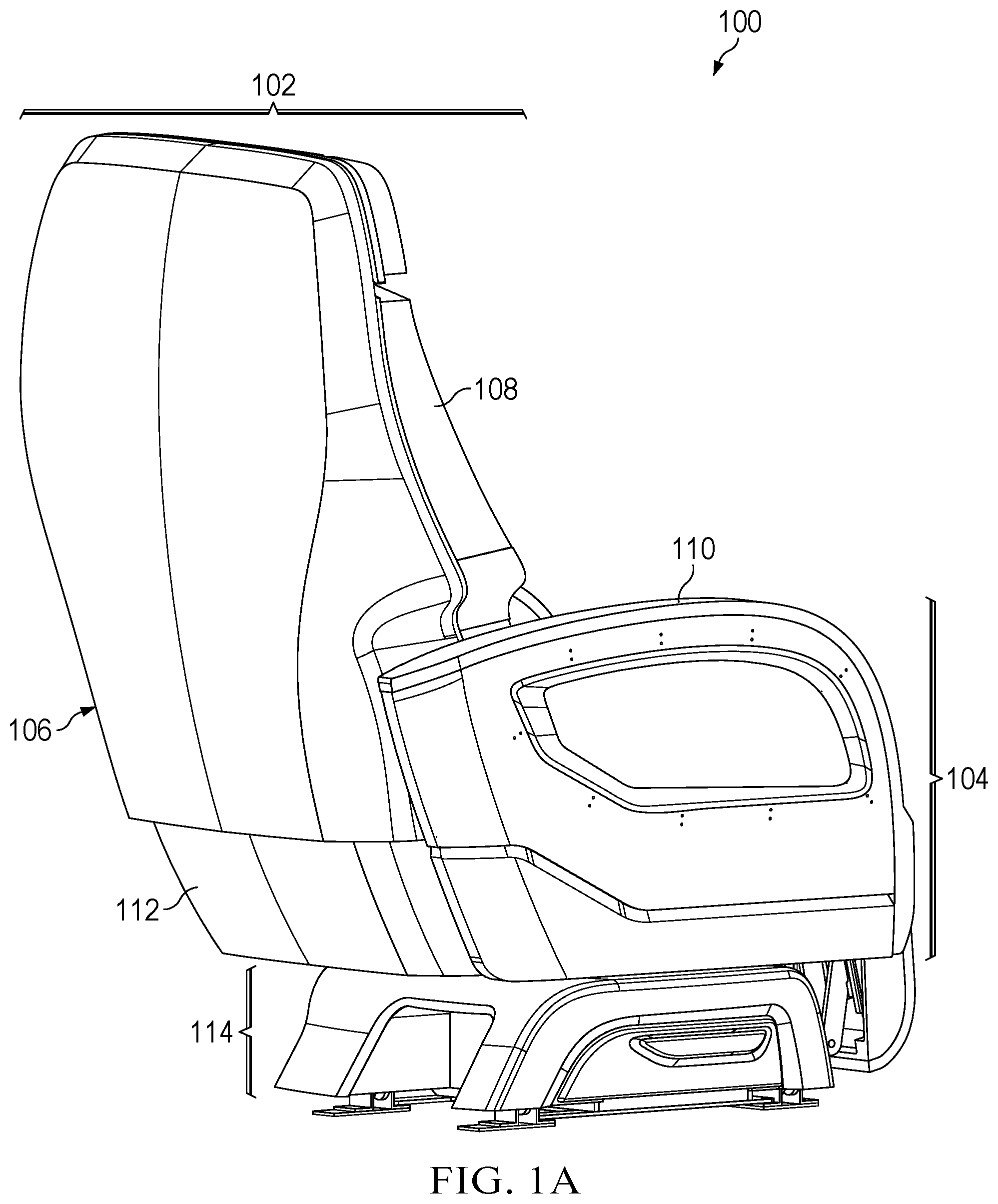 Patent US12365465 — One piece seat back panel — Figure 1