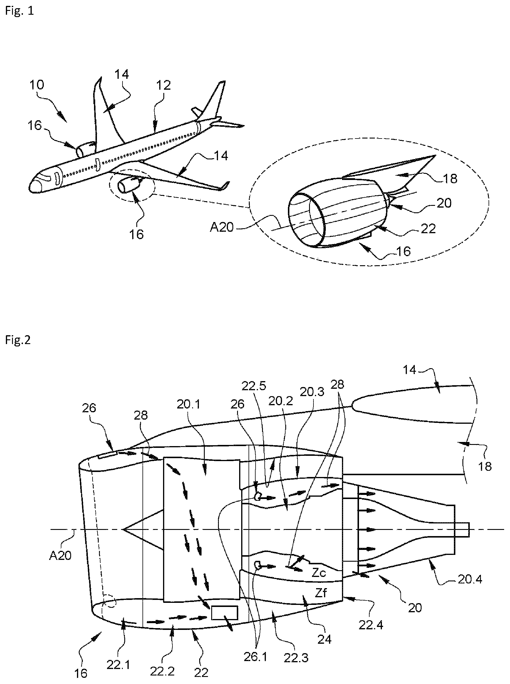 Patent US12365475 — Propulsion assembly comprising at least one regulated ventilation device, aircraft comprising such a propulsion assembly — Figure 1