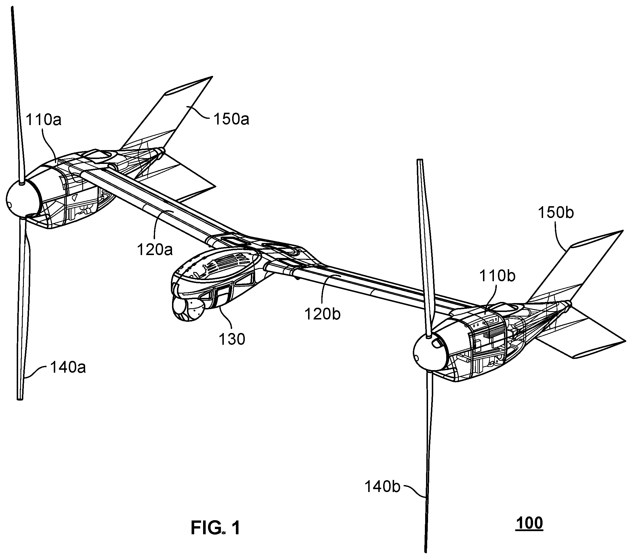 Patent US12365476 Figure 1 – Fuel distribution for vertical take-off dual-engine aircraft