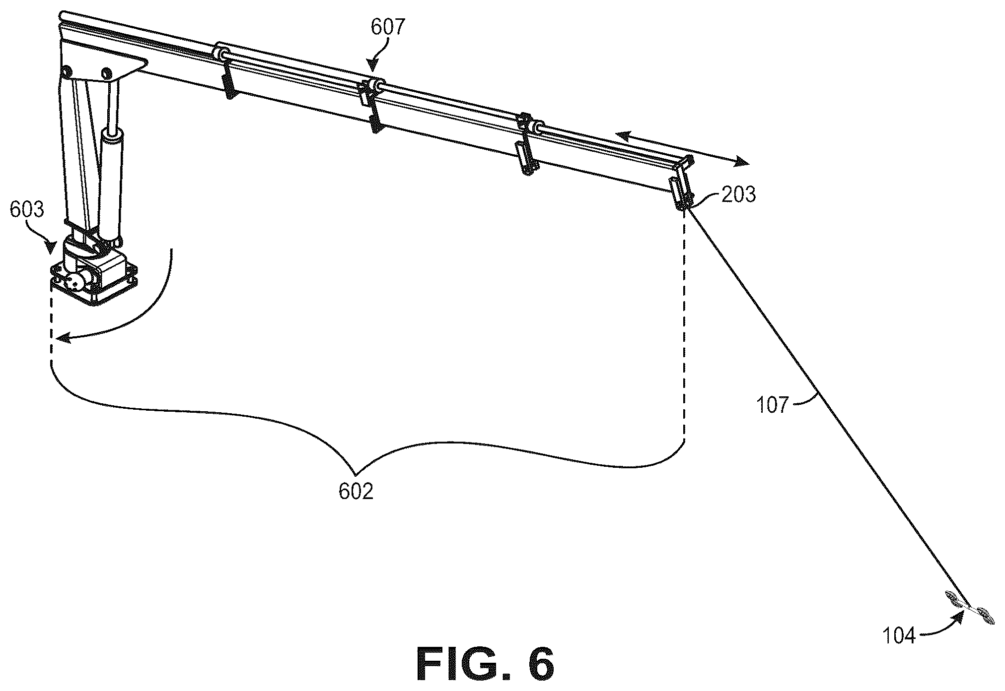 Patent US12365492 Figure 6 – Suspended aerial vehicle system with thruster stabilization