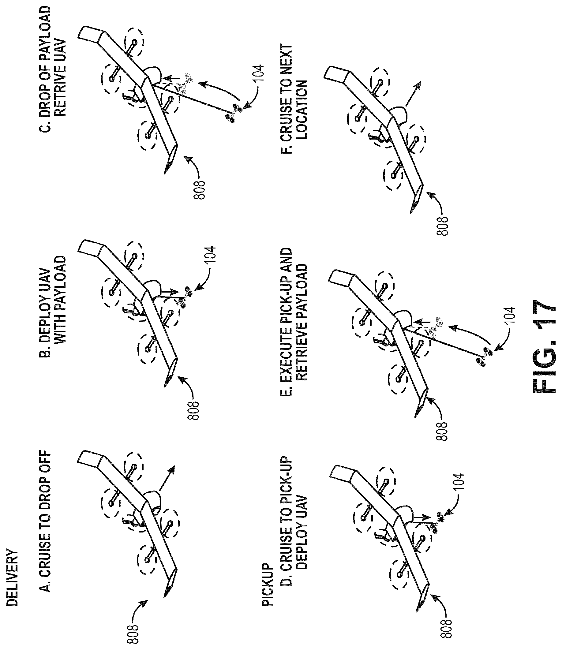 Patent US12365492 Figure 15 – Suspended aerial vehicle system with thruster stabilization