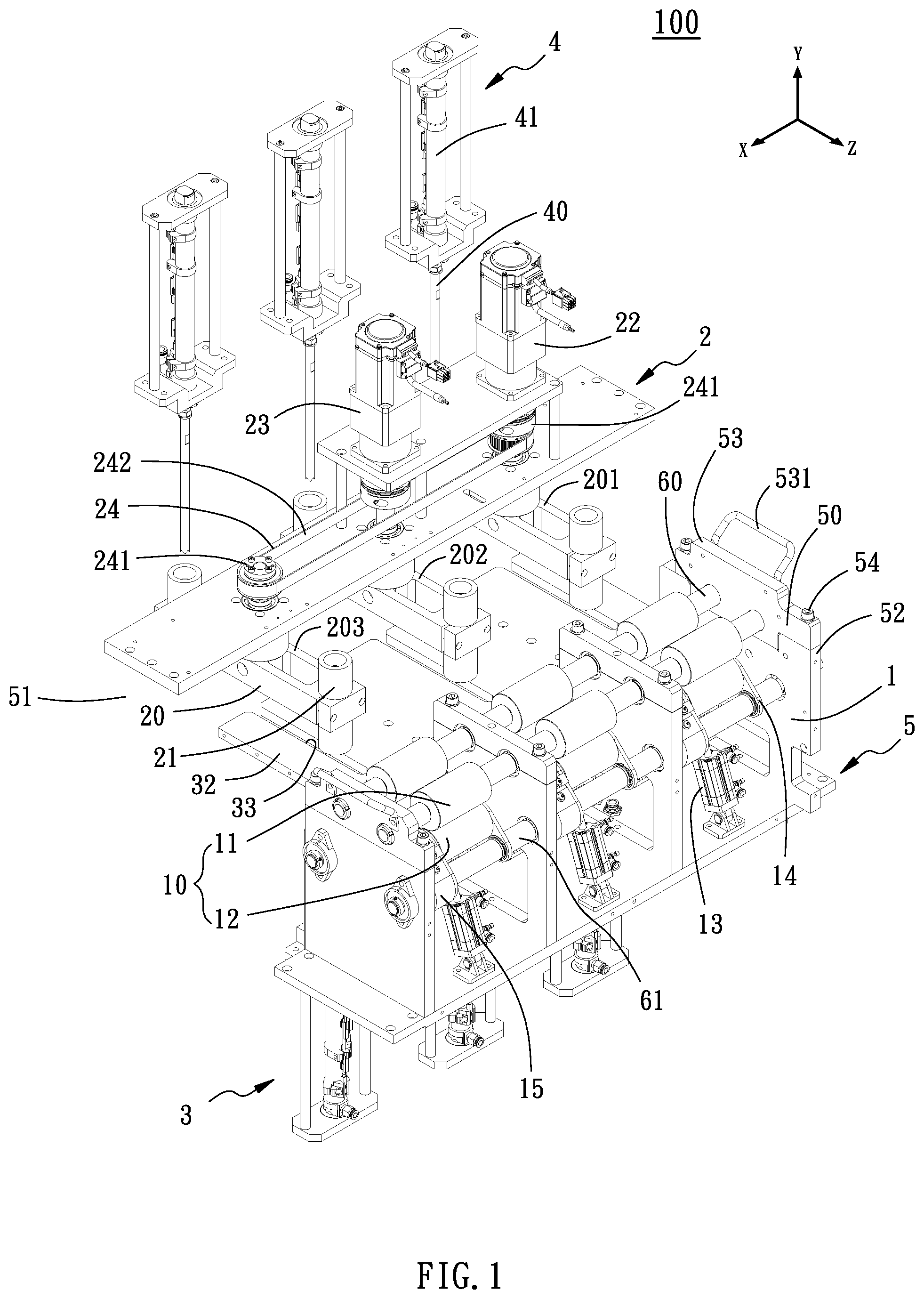 Patent US12365503 — Cotton stuffing machine — Figure 1