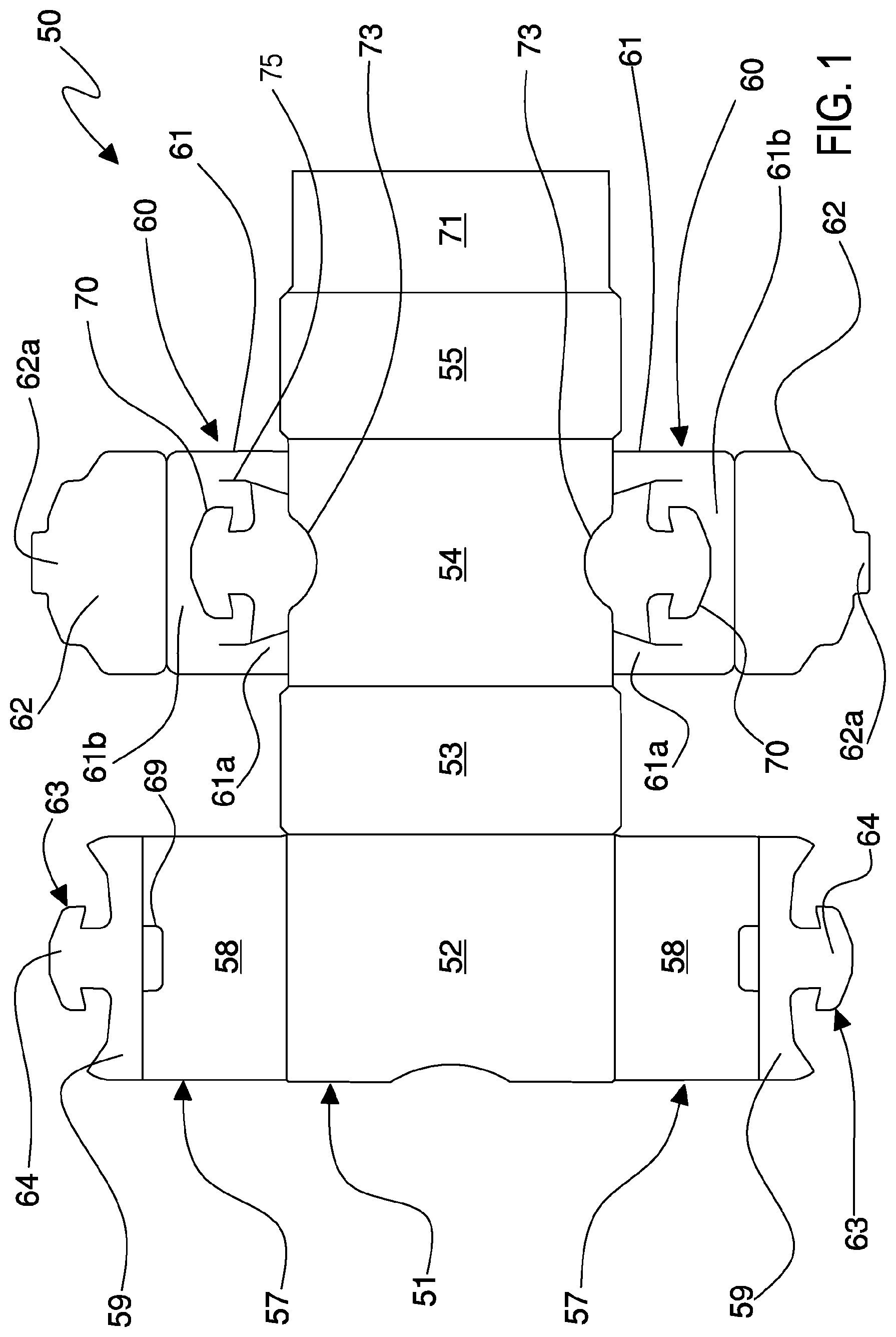 Patent US12365508 — Child-proof container, process for making the same and method for opening said container — Figure 1