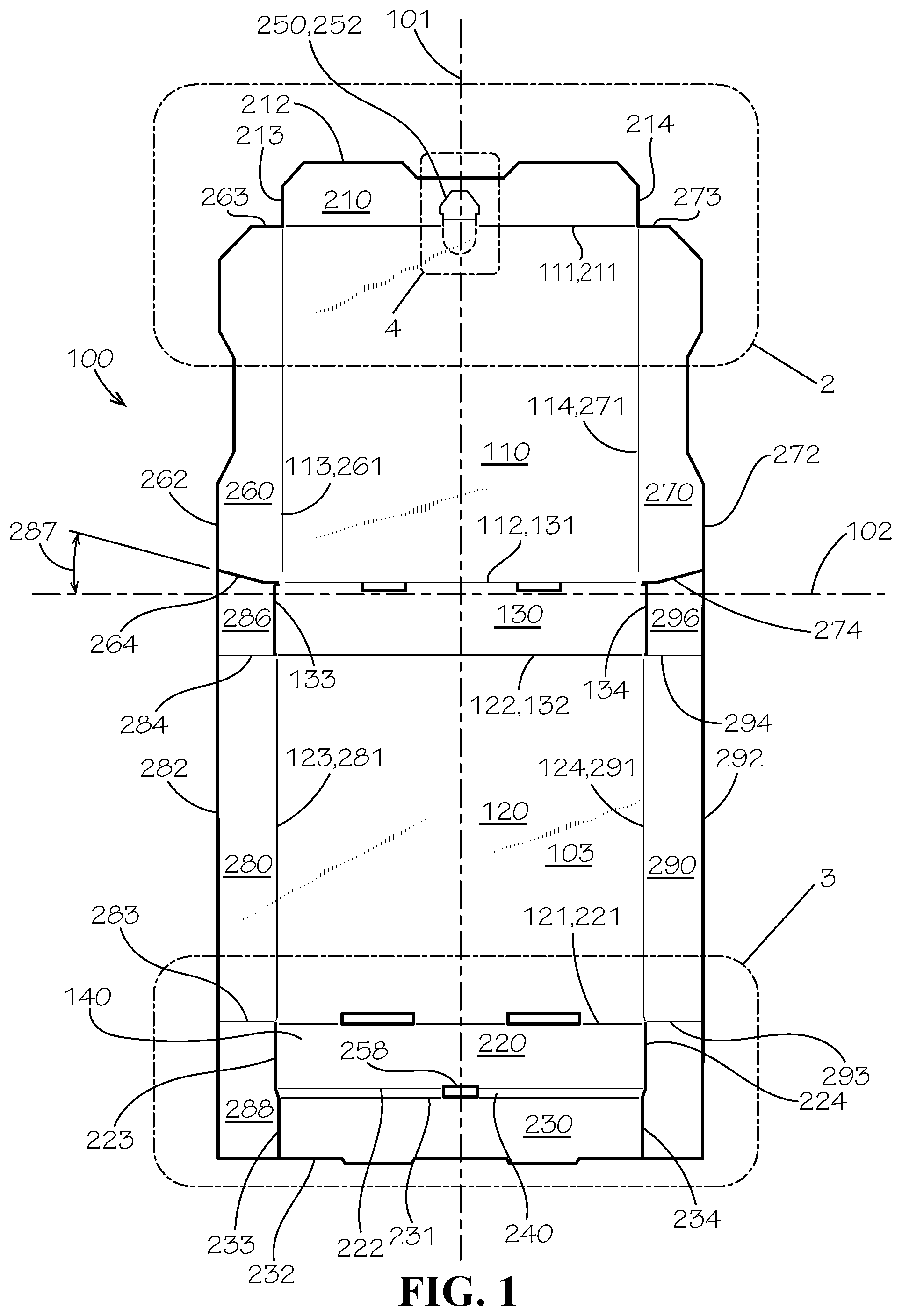 Patent US12365509 Figure 1 – Tamper-evident box