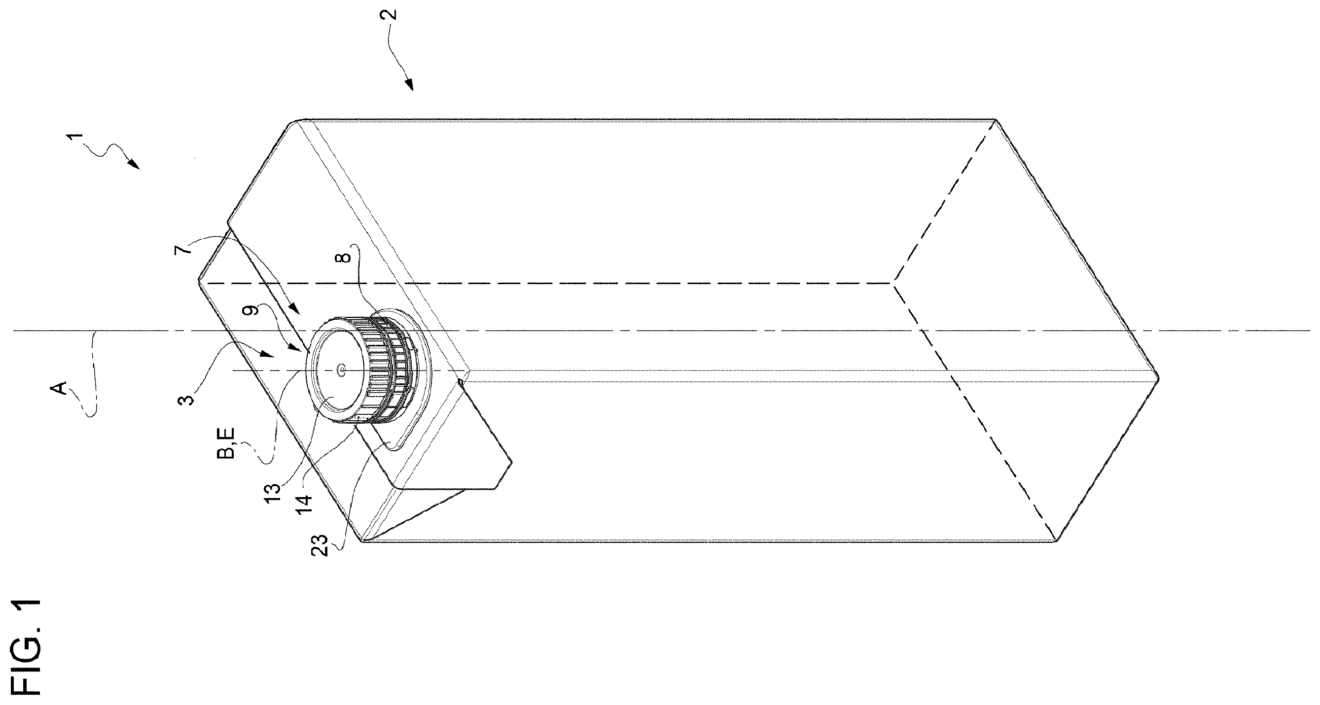 Patent US12365510 — Spout for a container and package-spout assembly — Figure 1