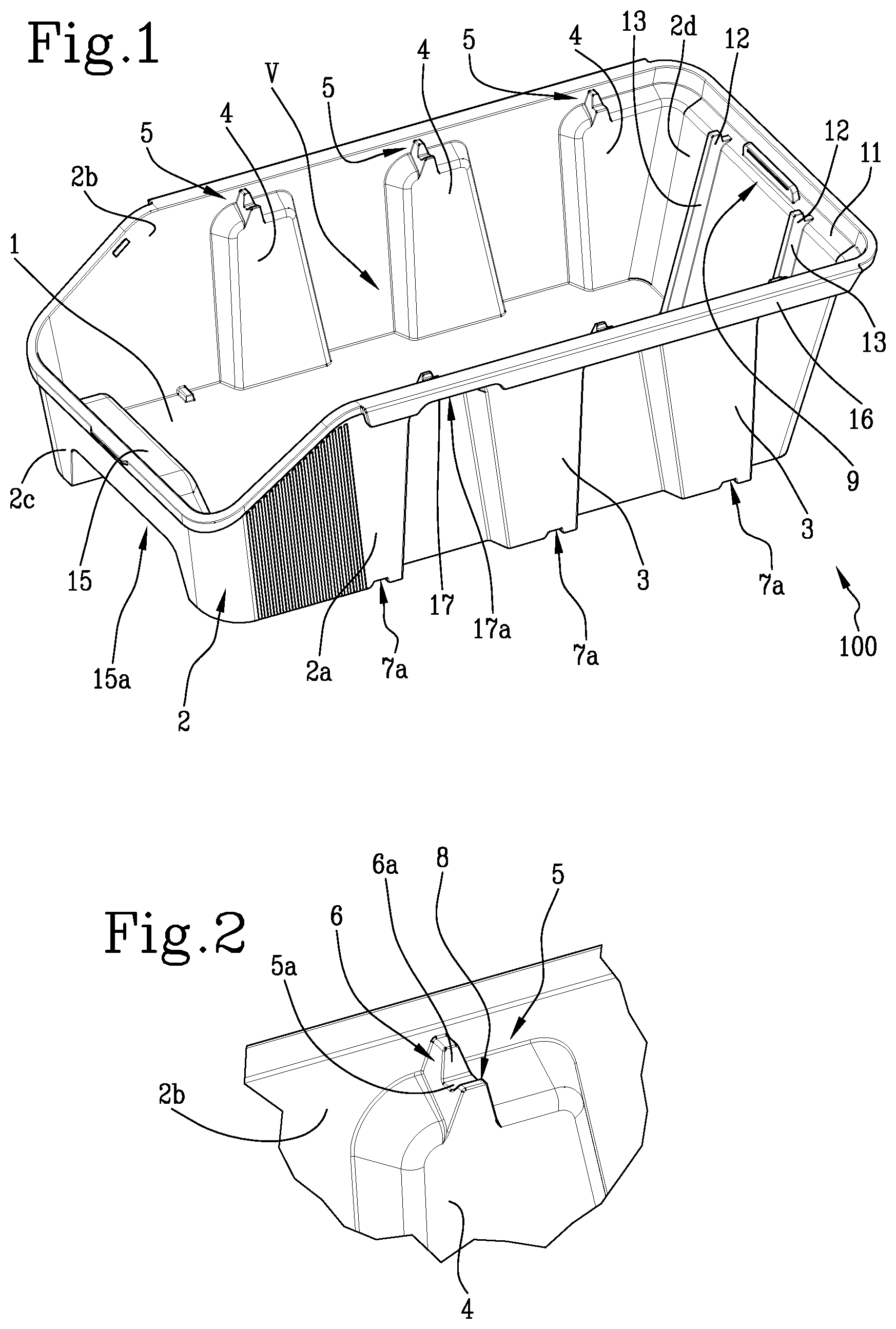 Patent US12365514 — Stackable and/or nestable box — Figure 1