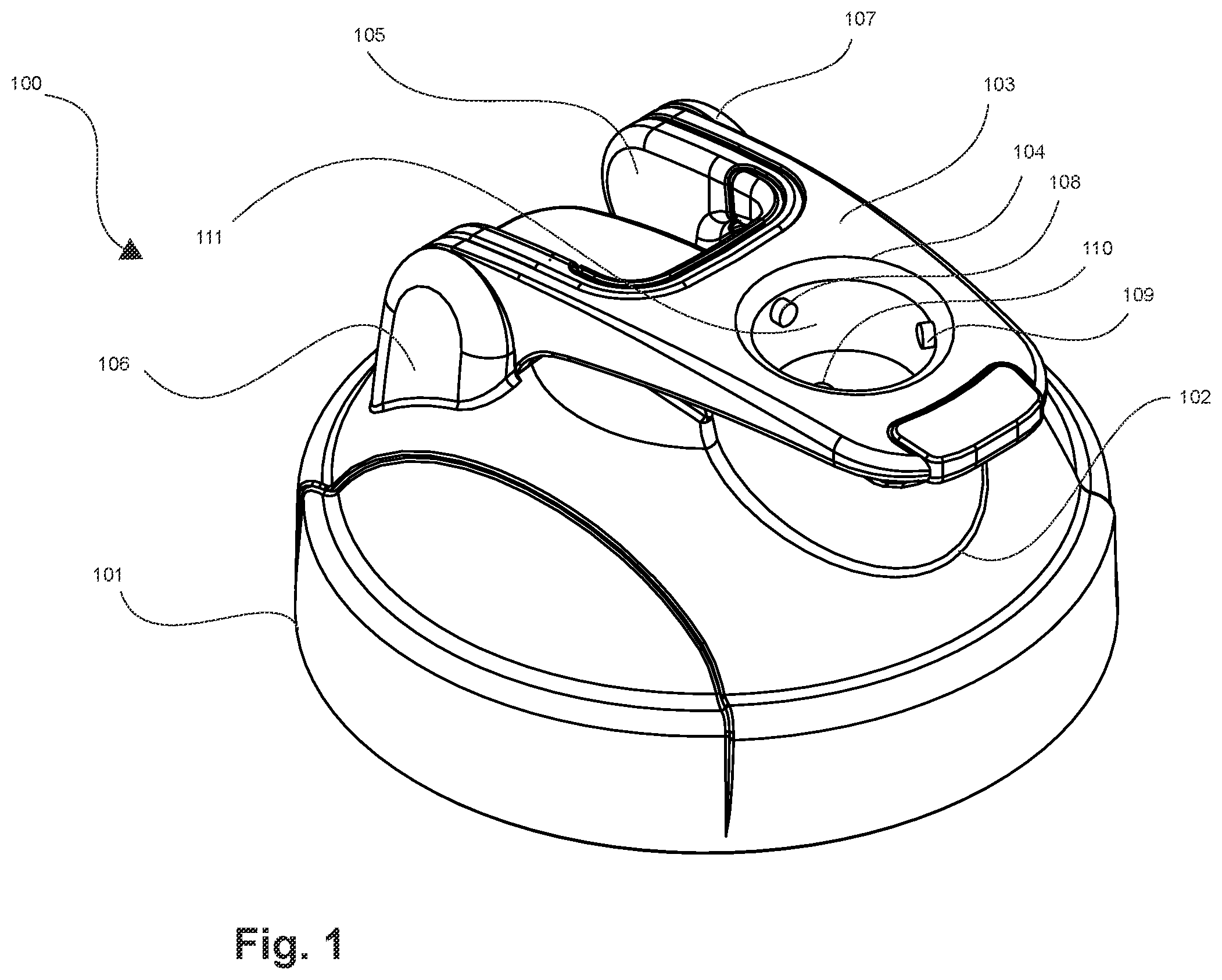 Patent US12365522 — Liquid container with a universal adapter and accessories therefor — Figure 1