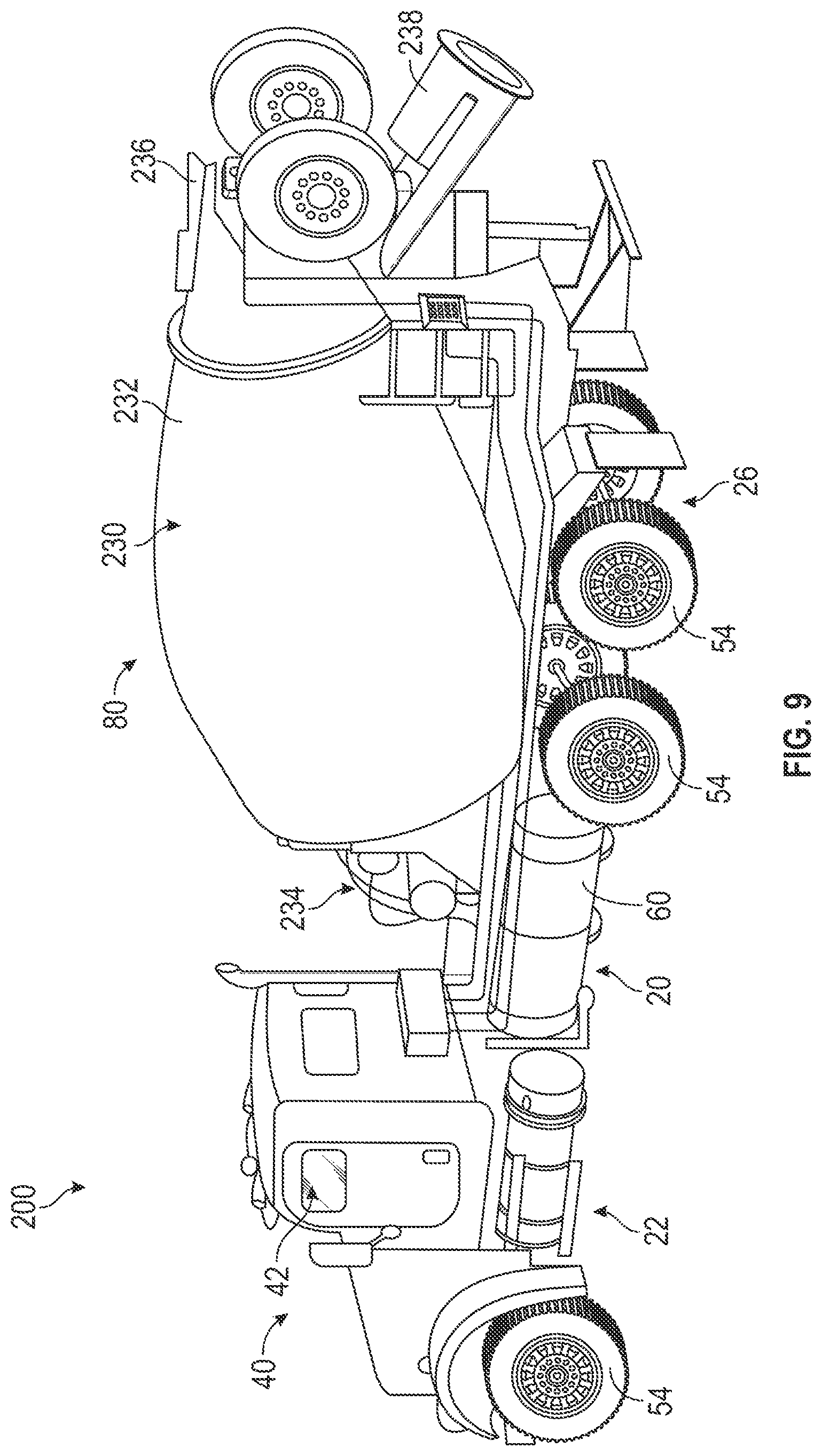 Patent US12365536 Figure 9 – Regeneration control for a refuse vehicle packer system
