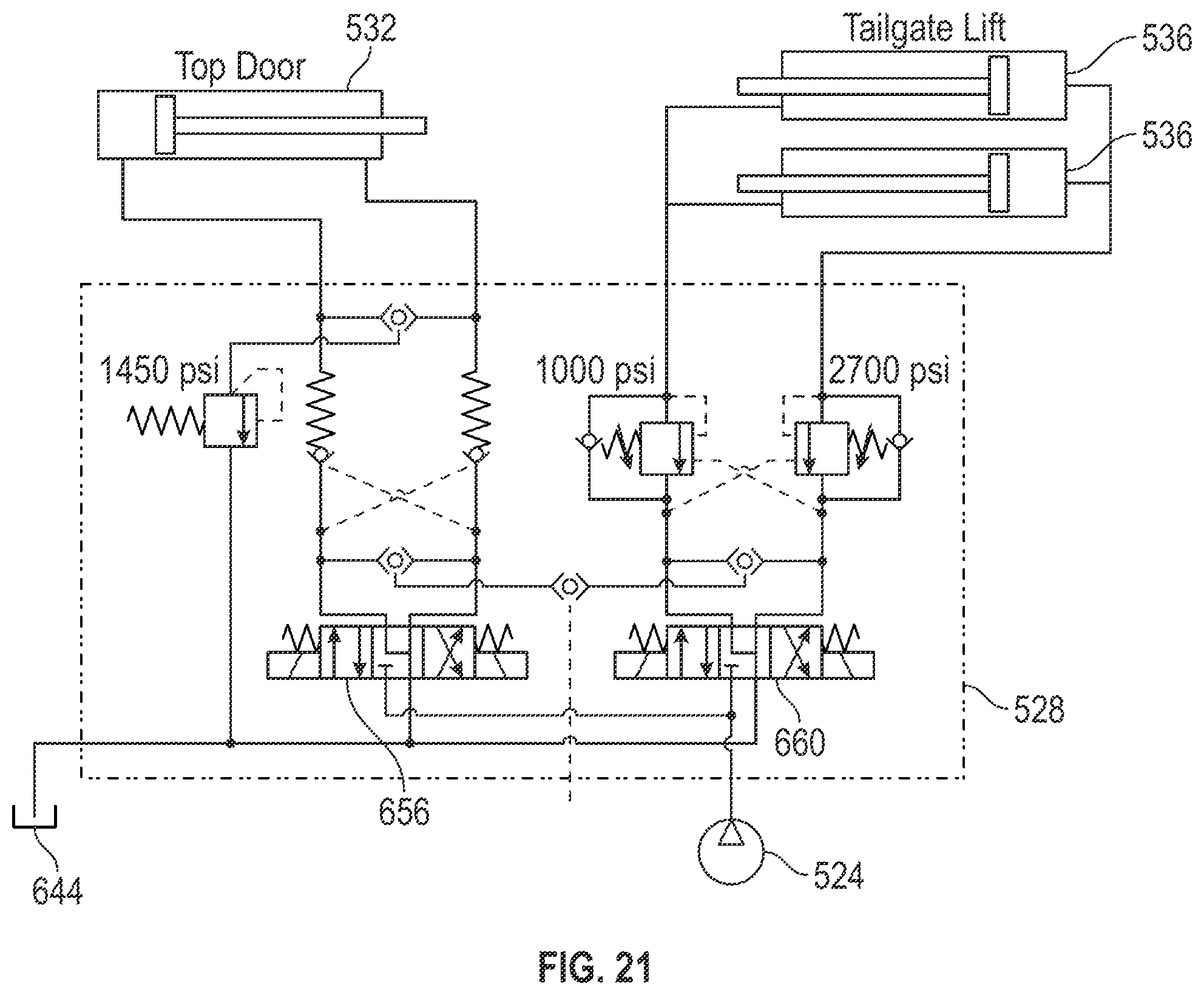 Patent US12365536 Figure 20 – Regeneration control for a refuse vehicle packer system