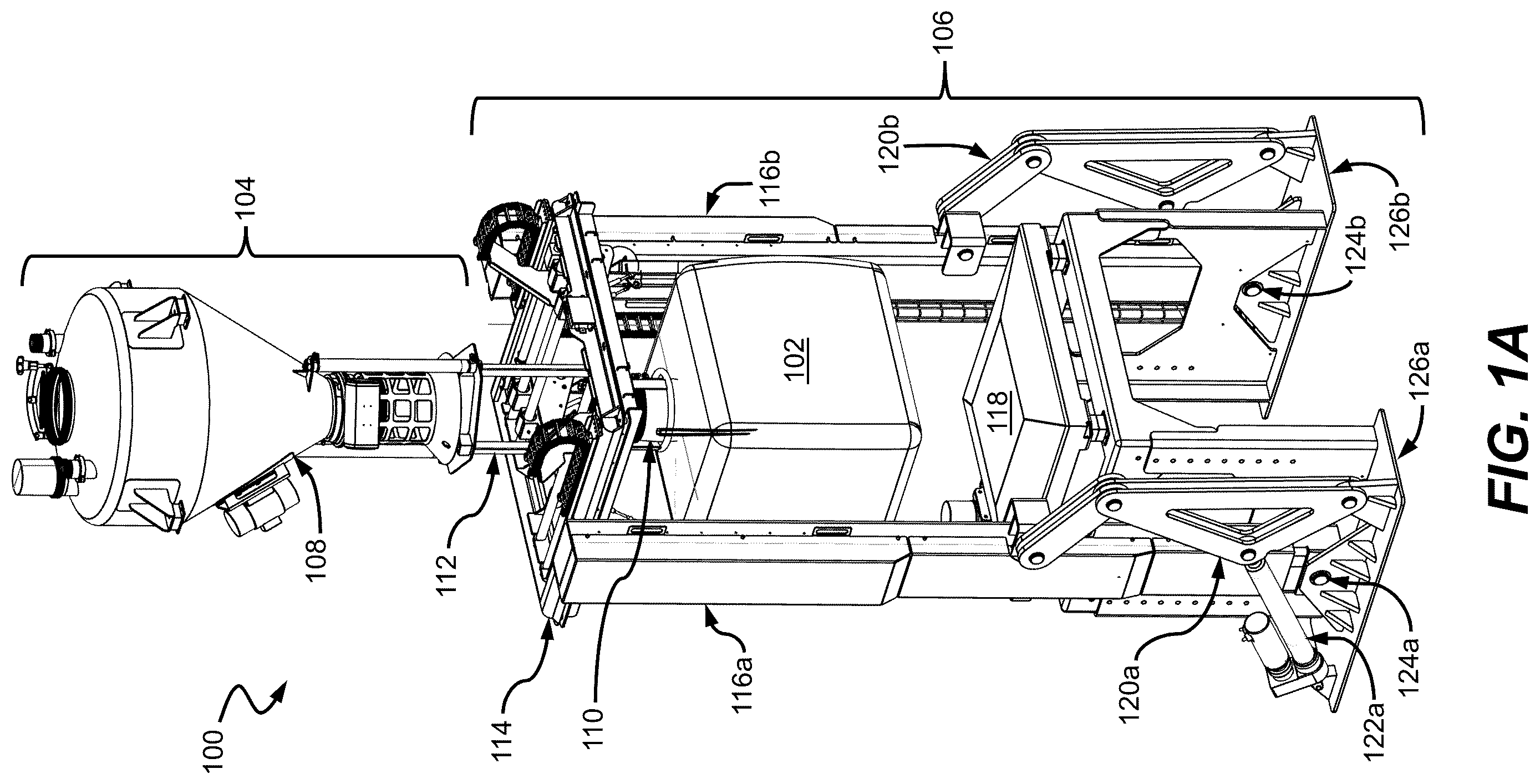 Patent US12365546 Figure 1 – Bulk container filler station and related methods