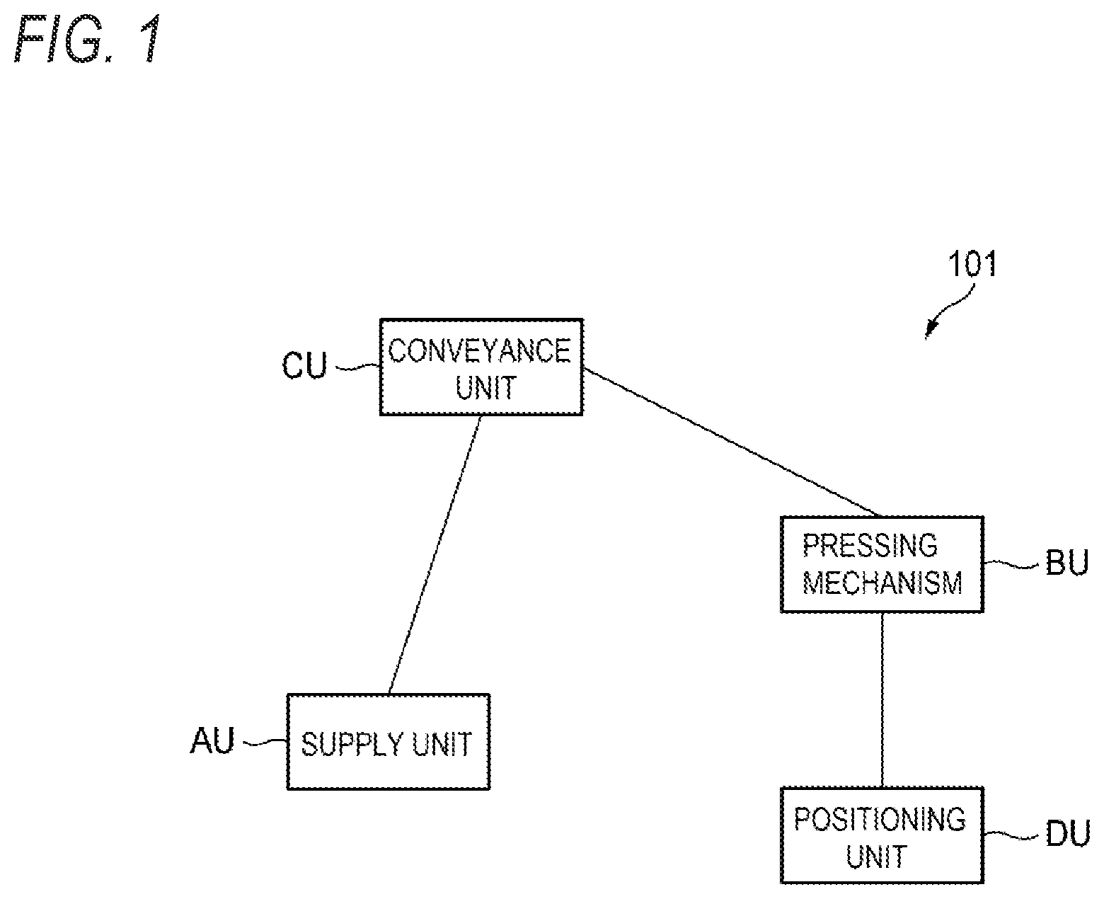 Patent US12365561 — Threadlike adhesive sticking apparatus and method of sticking threadlike adhesive — Figure 1