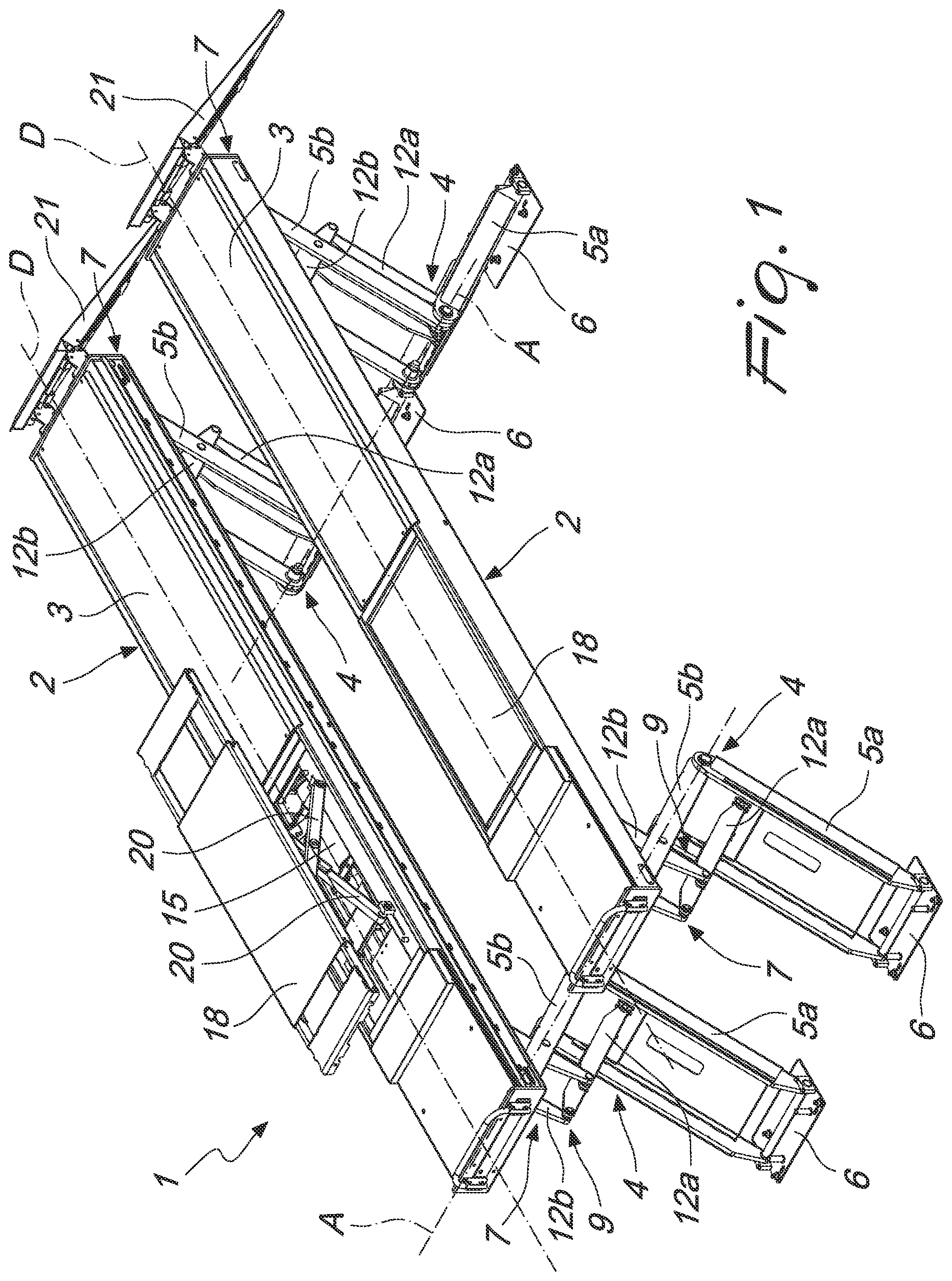 Patent US12365568 — Vehicle lift and a method for lifting vehicles — Figure 1