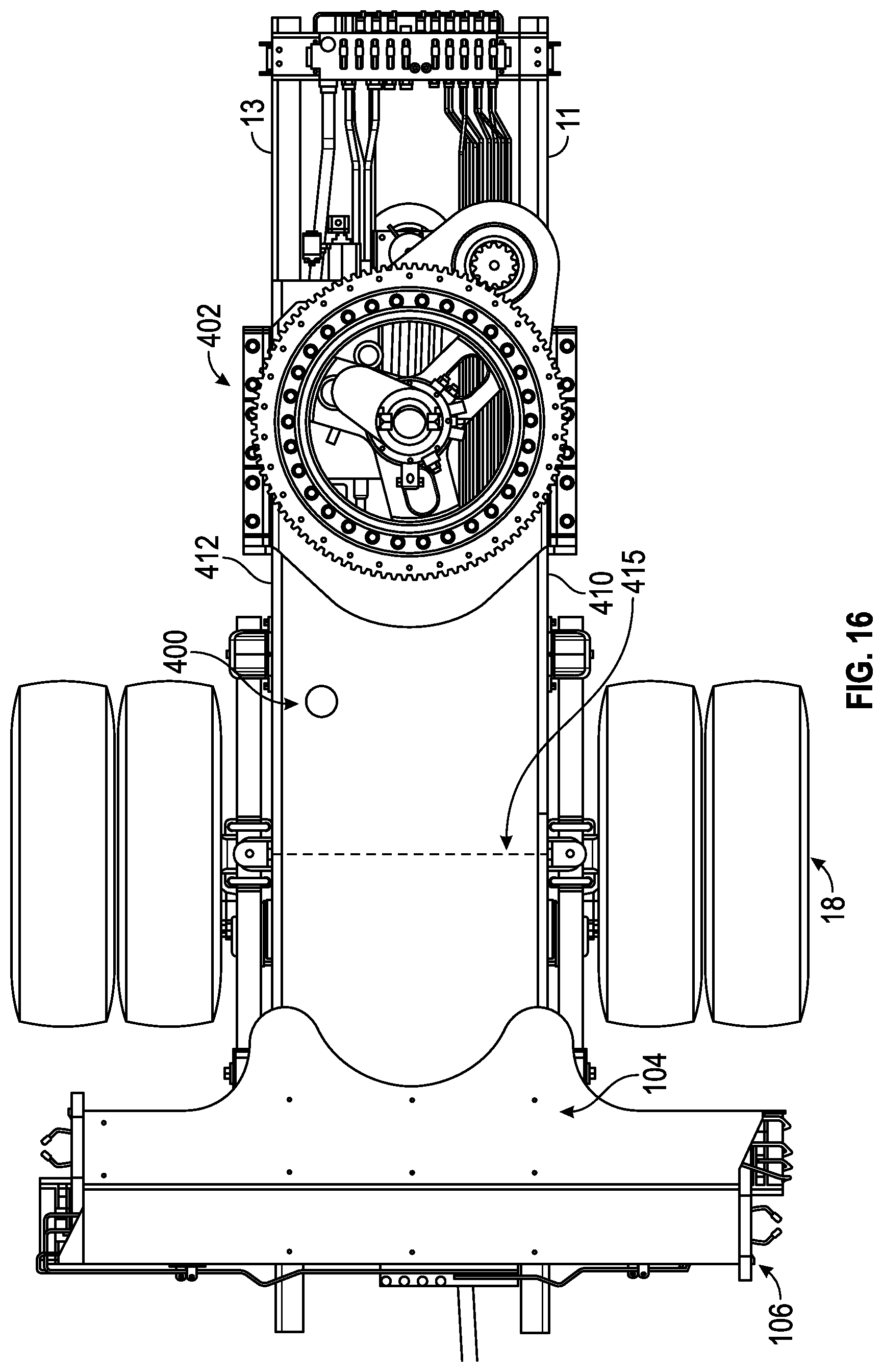 Patent US12365571 Figure 15 – Ladder and turntable assembly for a fire apparatus