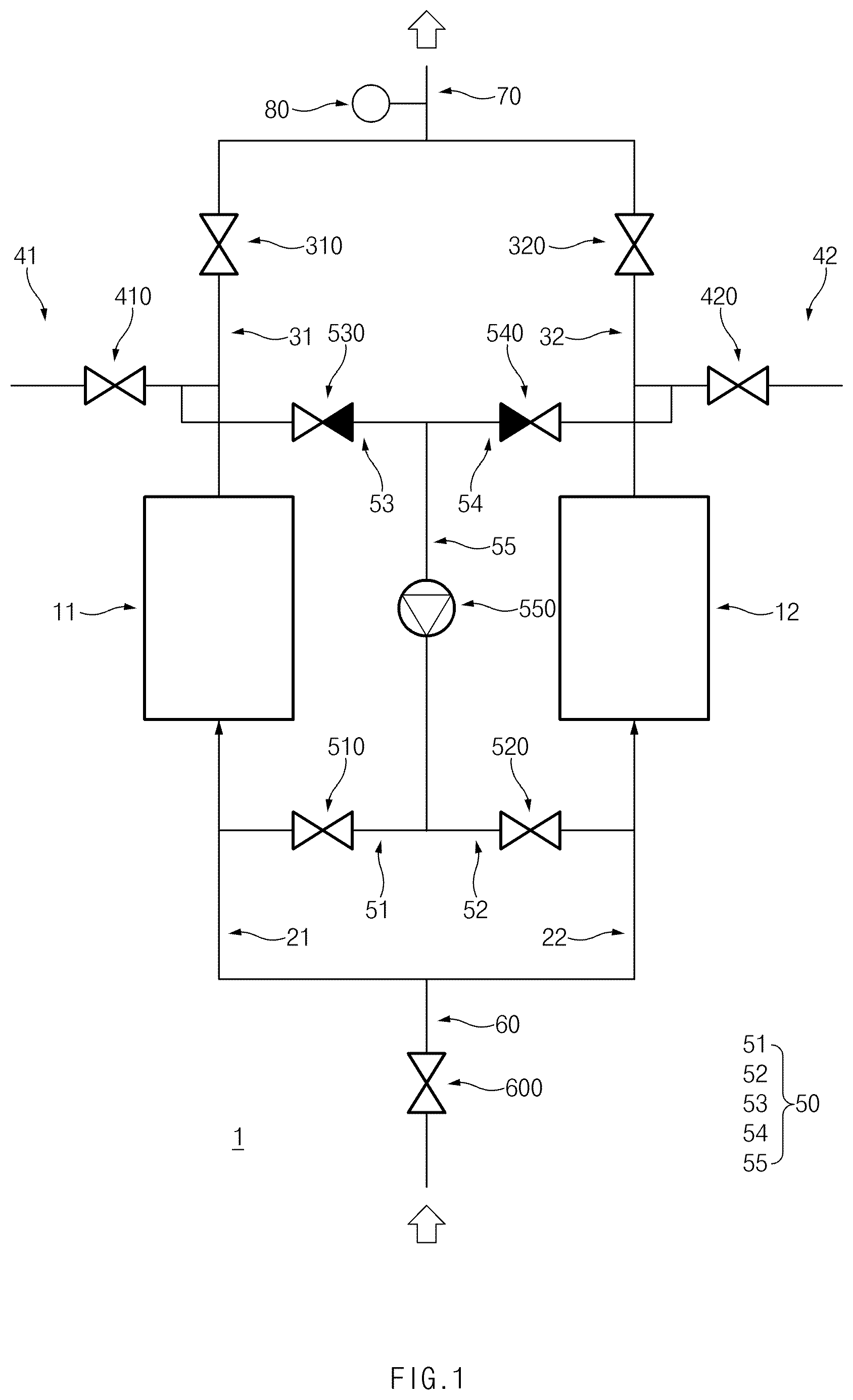 Patent US12365607 Figure 1 – Water softening system
