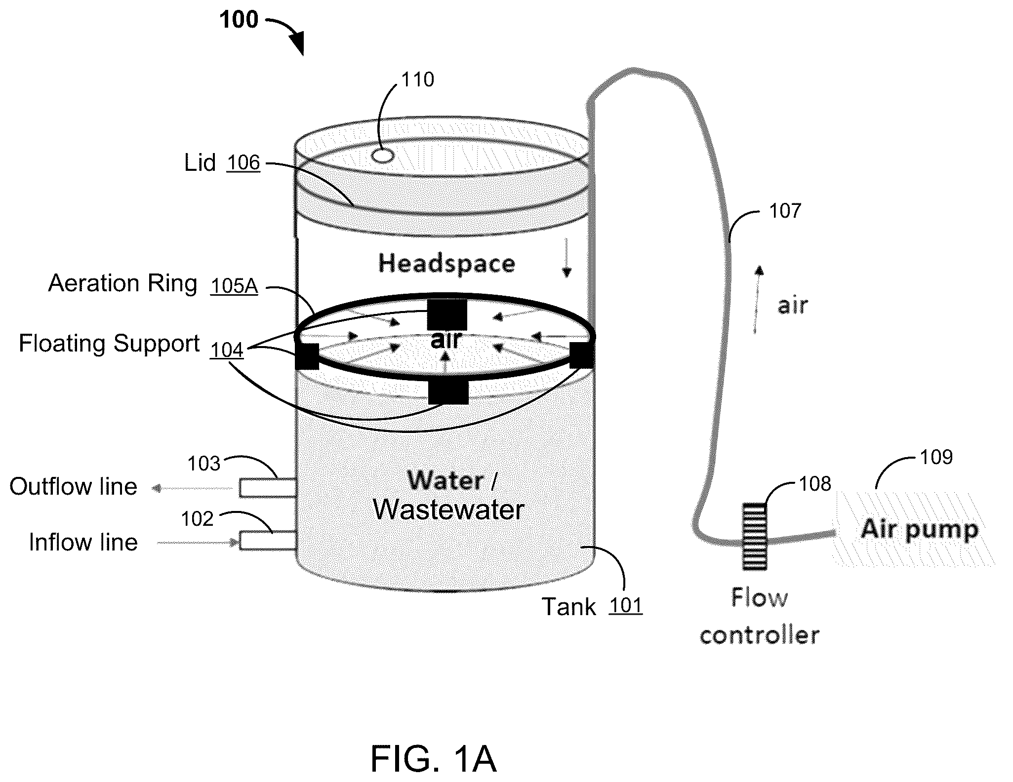 Patent US12365610 — Scalable floating micro-aeration unit, devices and methods — Figure 1