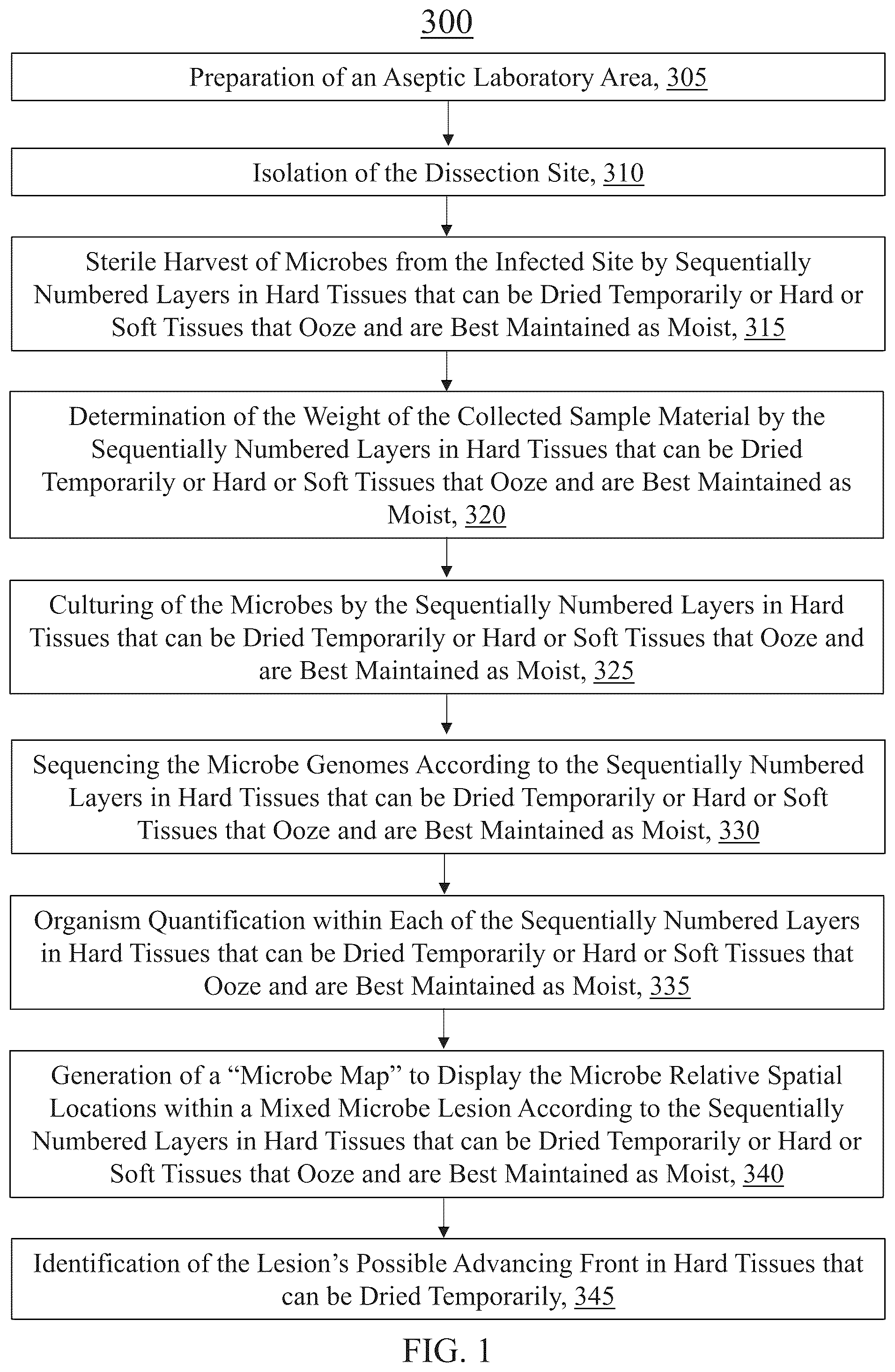Patent US12365931 Figure 1 – Aseptic dissection and characterization of mixed microbial infections, display of microbe spatial relationships and lesion advancing fronts in human, veterinary, and botanical samples