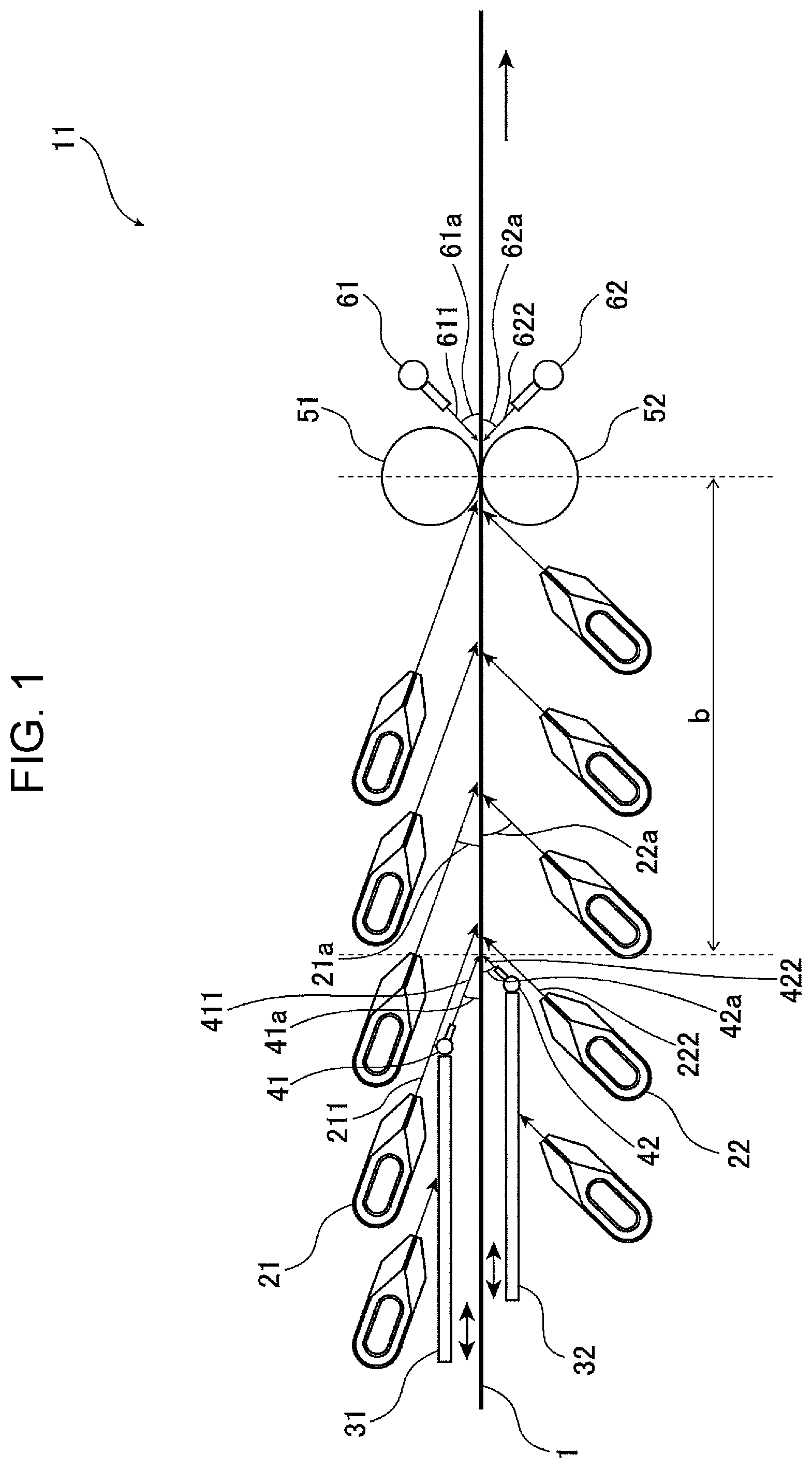 Patent US12365956 — Metal-strip rapid cooling apparatus, metal-strip rapid cooling method, and method of producing metal strip product — Figure 1