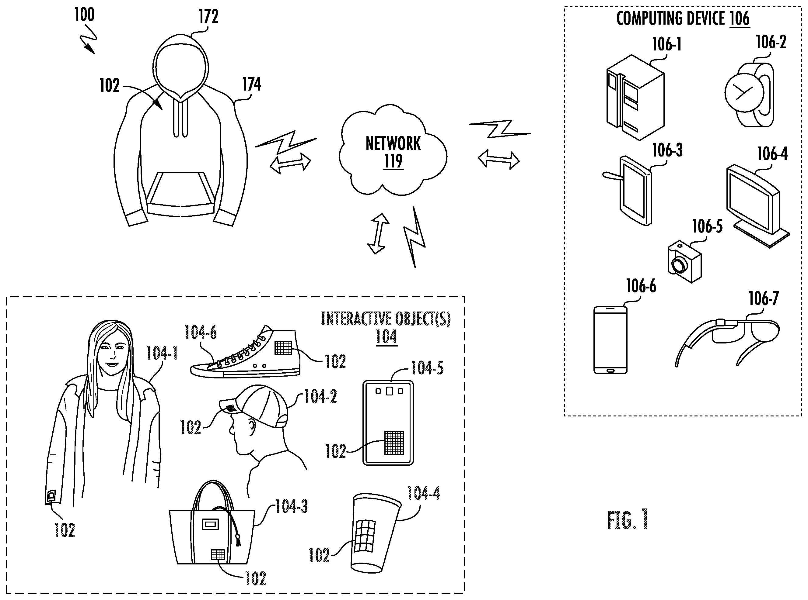 Patent US12366017 — Touch-sensitive cord — Figure 1