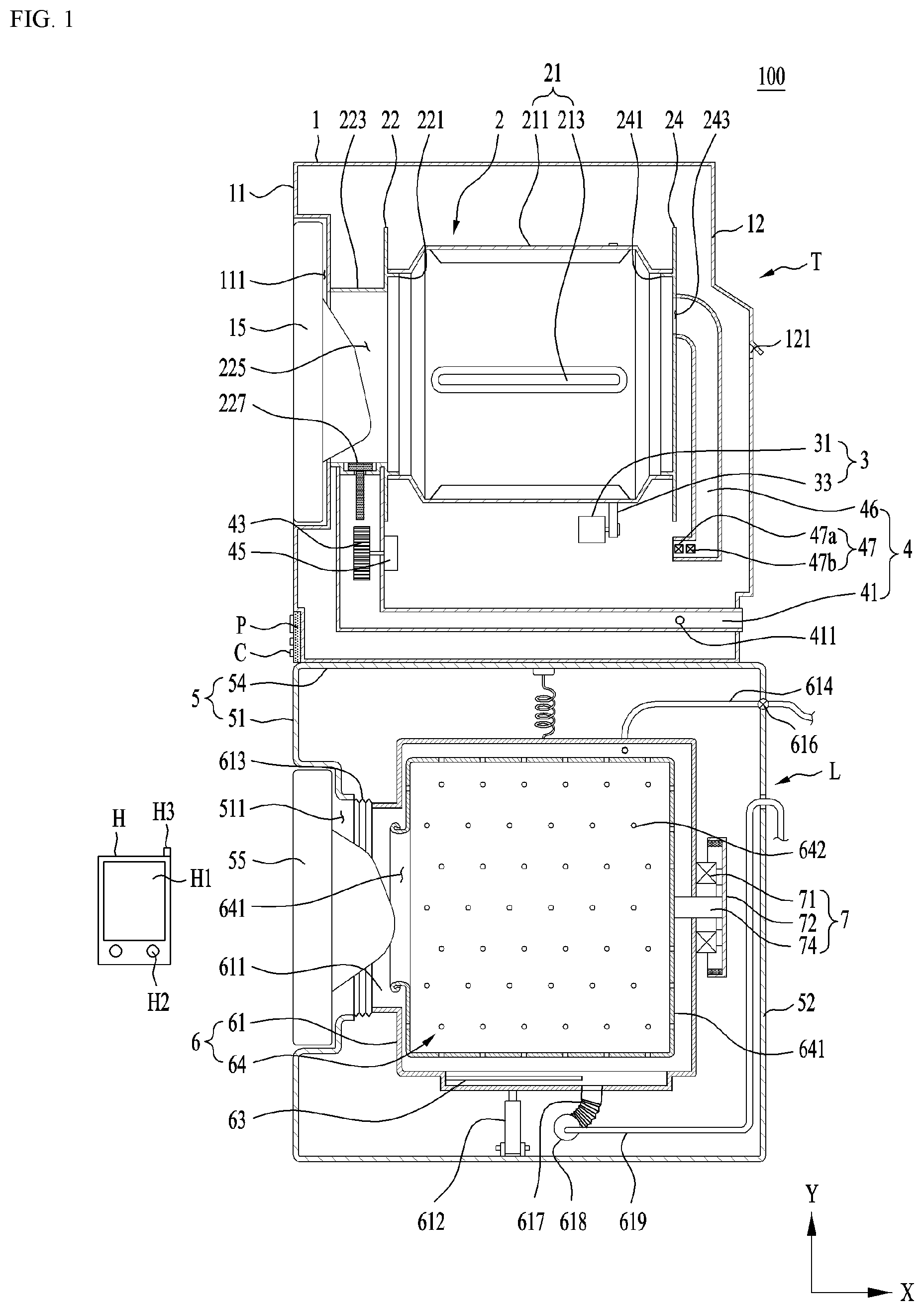 Patent US12366026 — Laundry treating apparatus and control method for the same — Figure 1