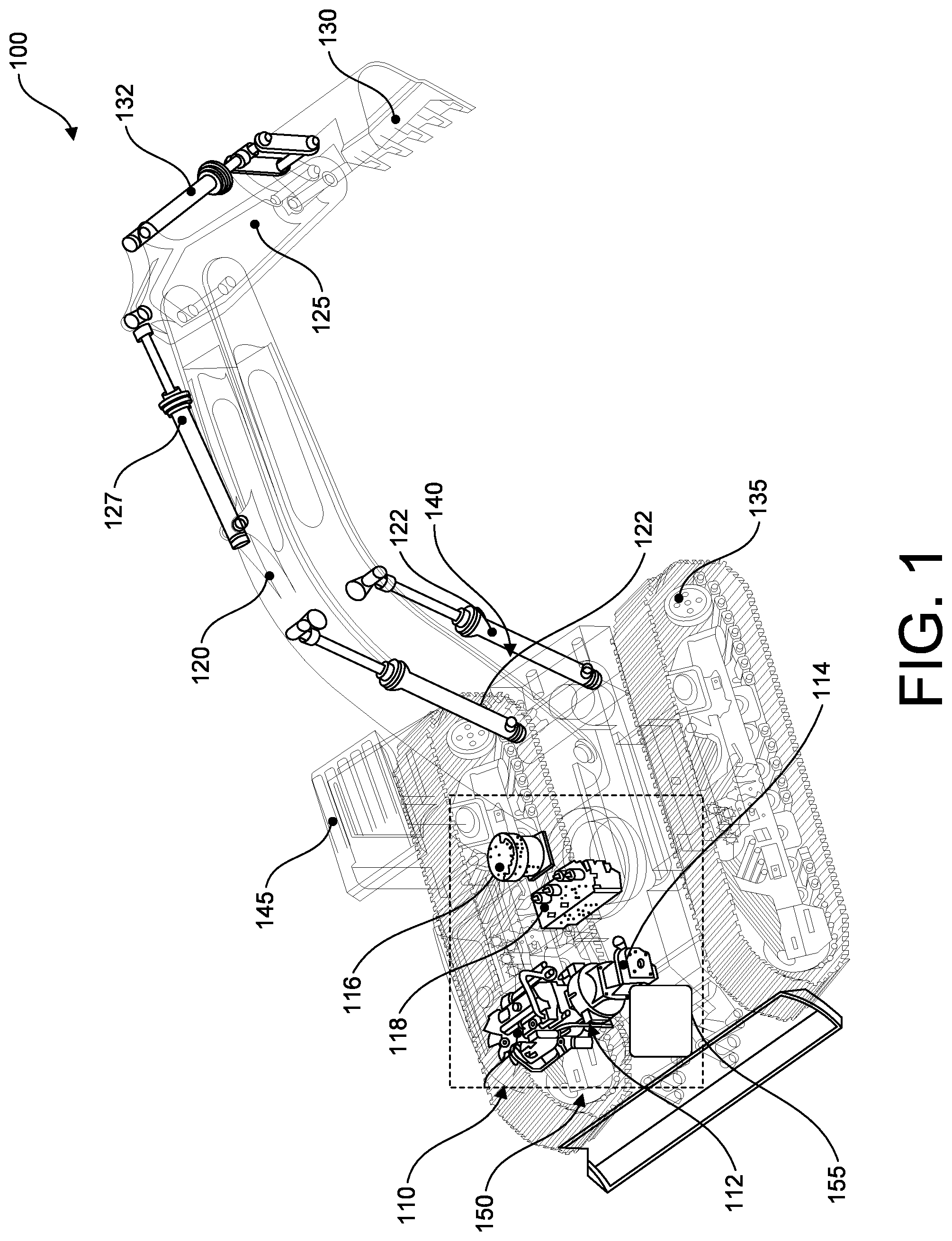 Patent US12366053 — Distributed pump architecture for multifunctional machines — Figure 1