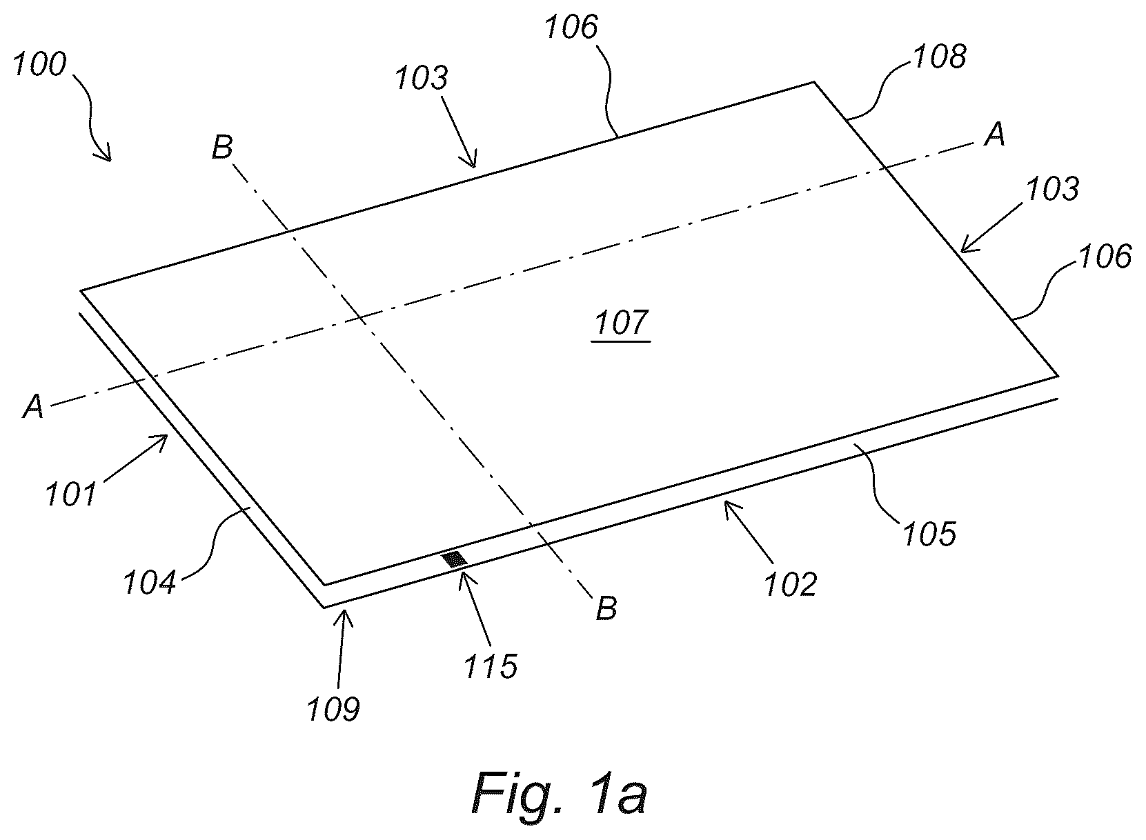 Patent US12366072 Figure 1 – Decorative panel, decorative covering composed of a plurality of such panels, and decorative panel system