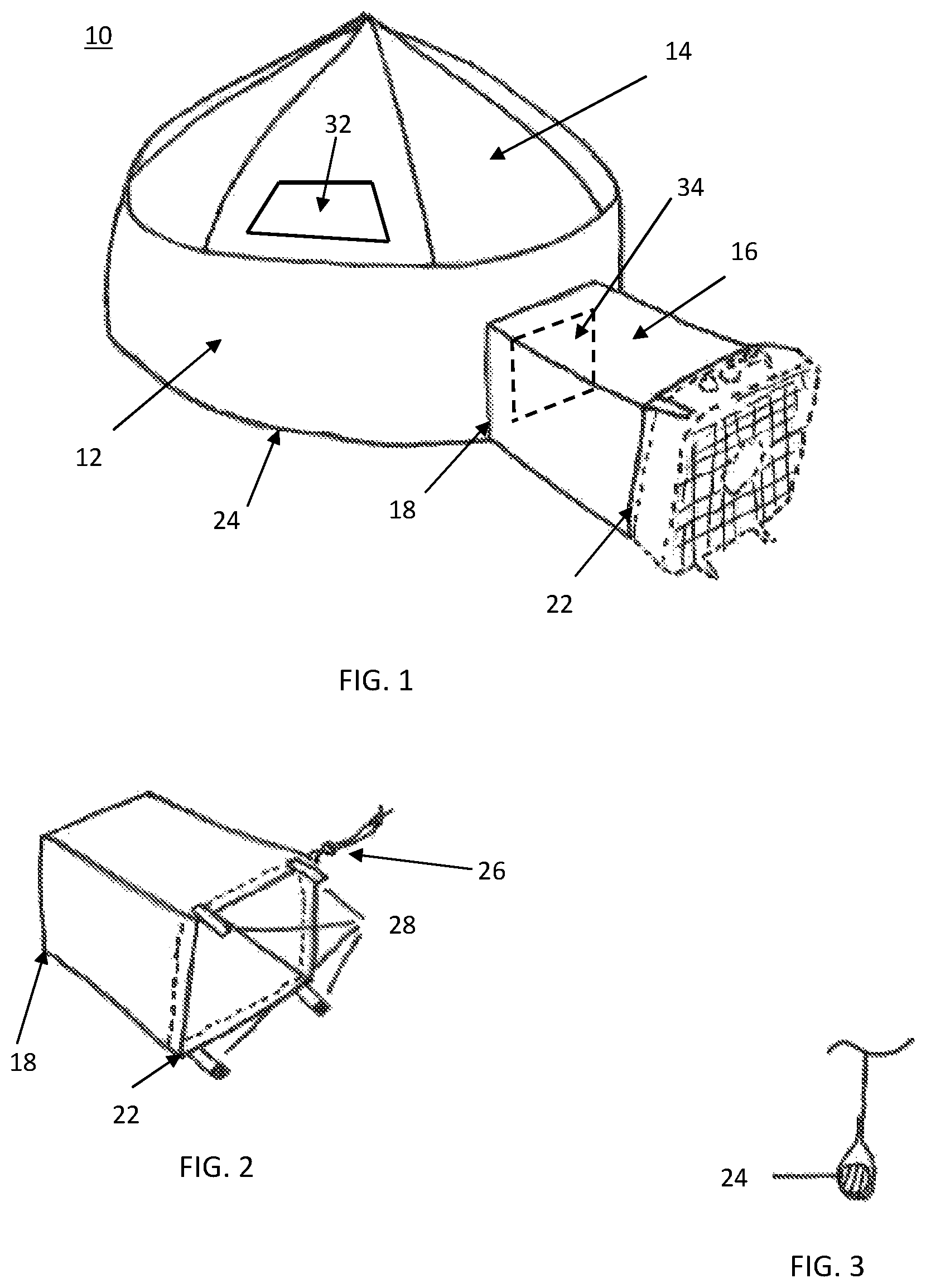 Patent US12366085 Figure 1 – Hovering air fort