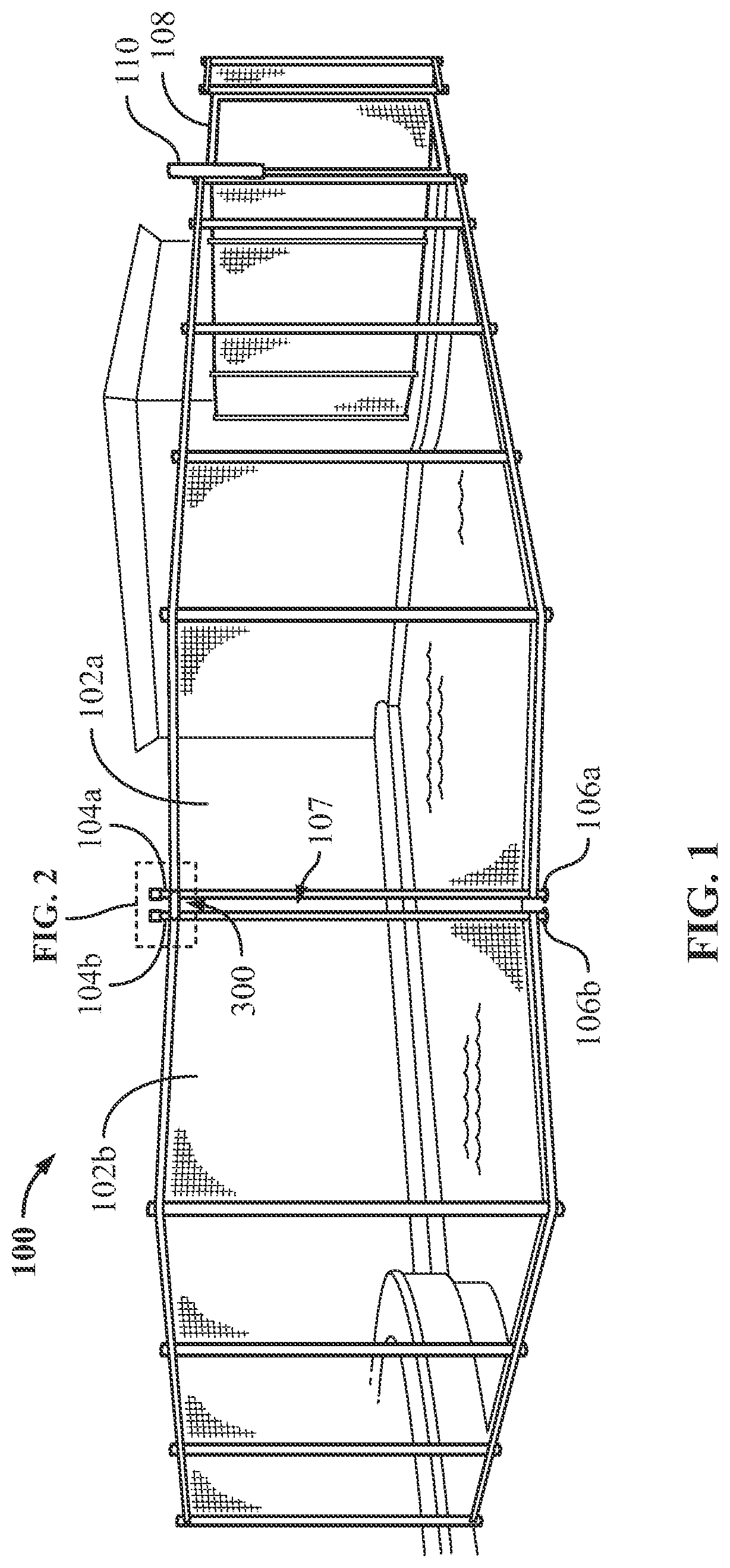Patent US12366088 Figure 1 – Method of latching fence sections of a removable mesh pool fence