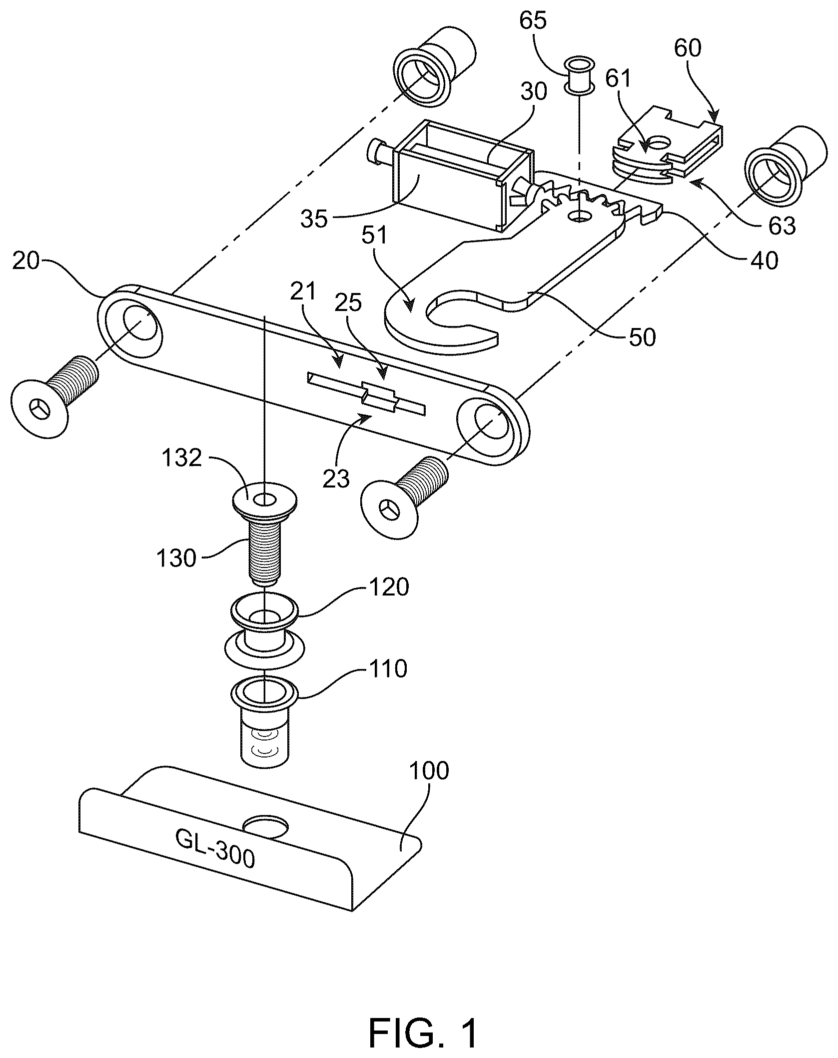 Patent US12366091 Figure 1 – Compact gear lock