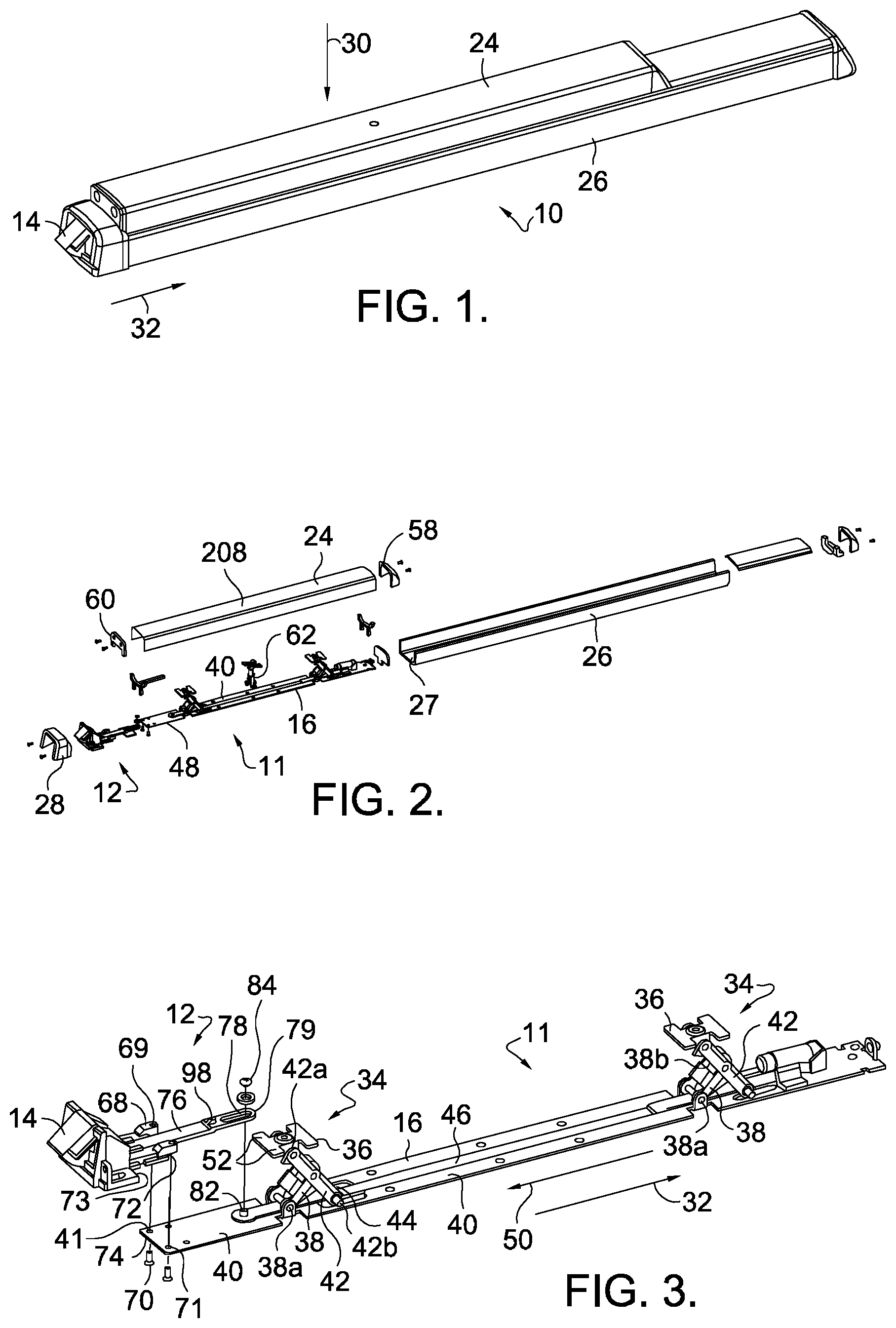 Patent US12366092 — Interchangeable latch assembly for an exit device — Figure 1