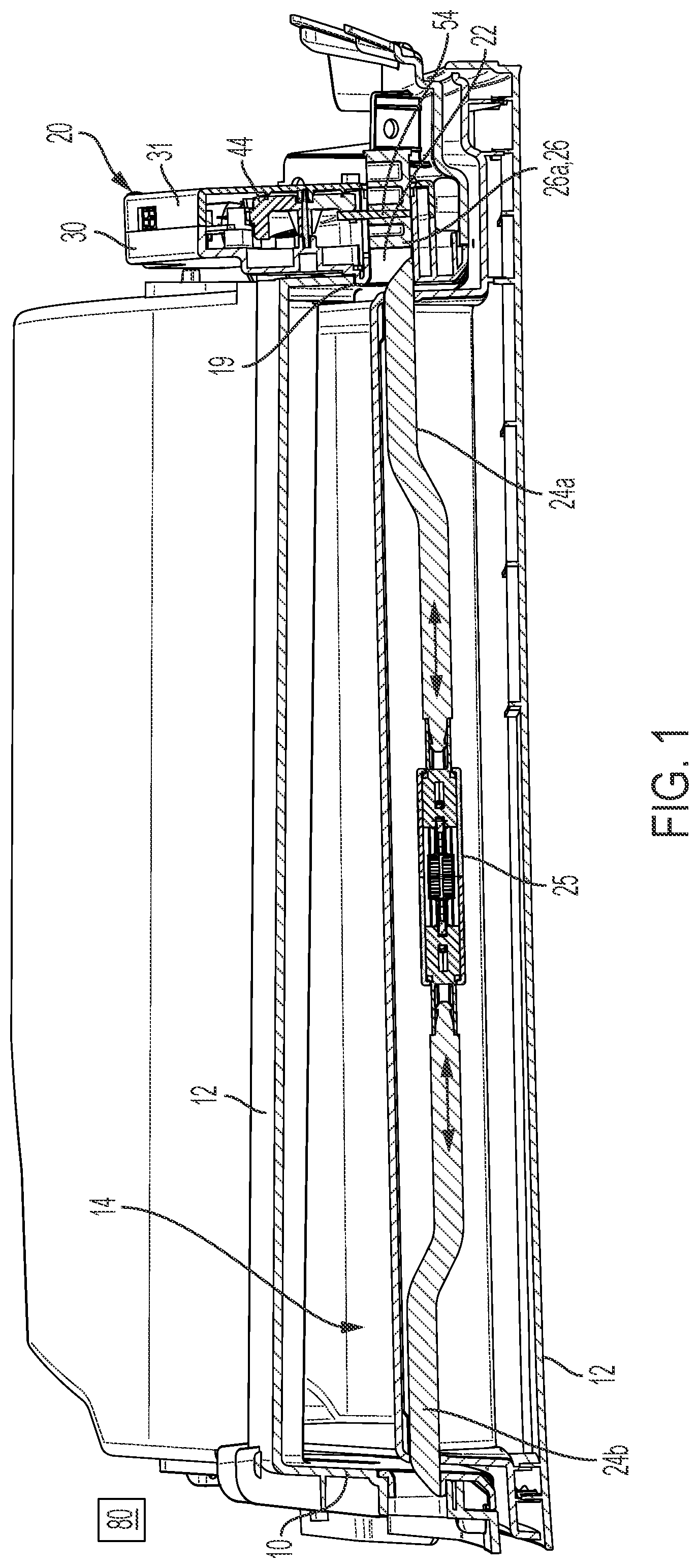 Patent US12366094 — Electronic striker for releasing a compartment door and method of using the same — Figure 1