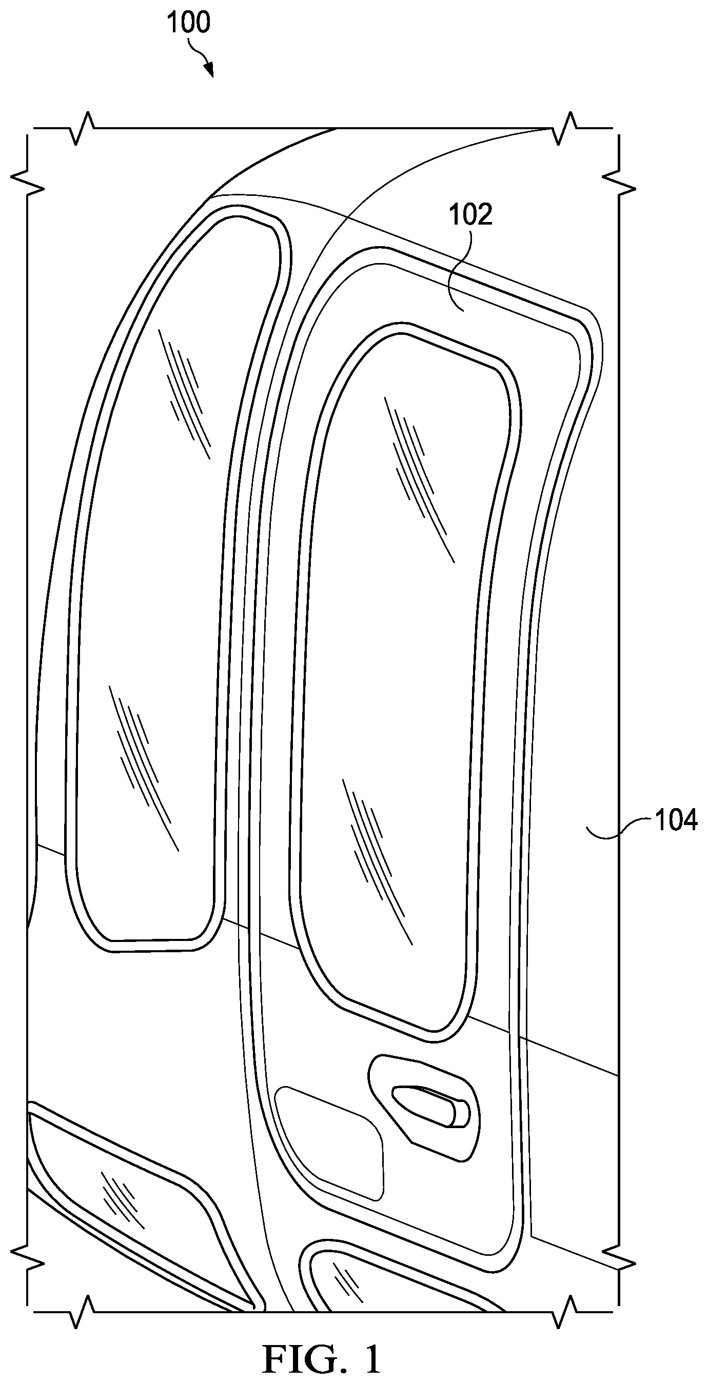 Patent US12366097 — Stowable vehicle door securing system and apparatus — Figure 1