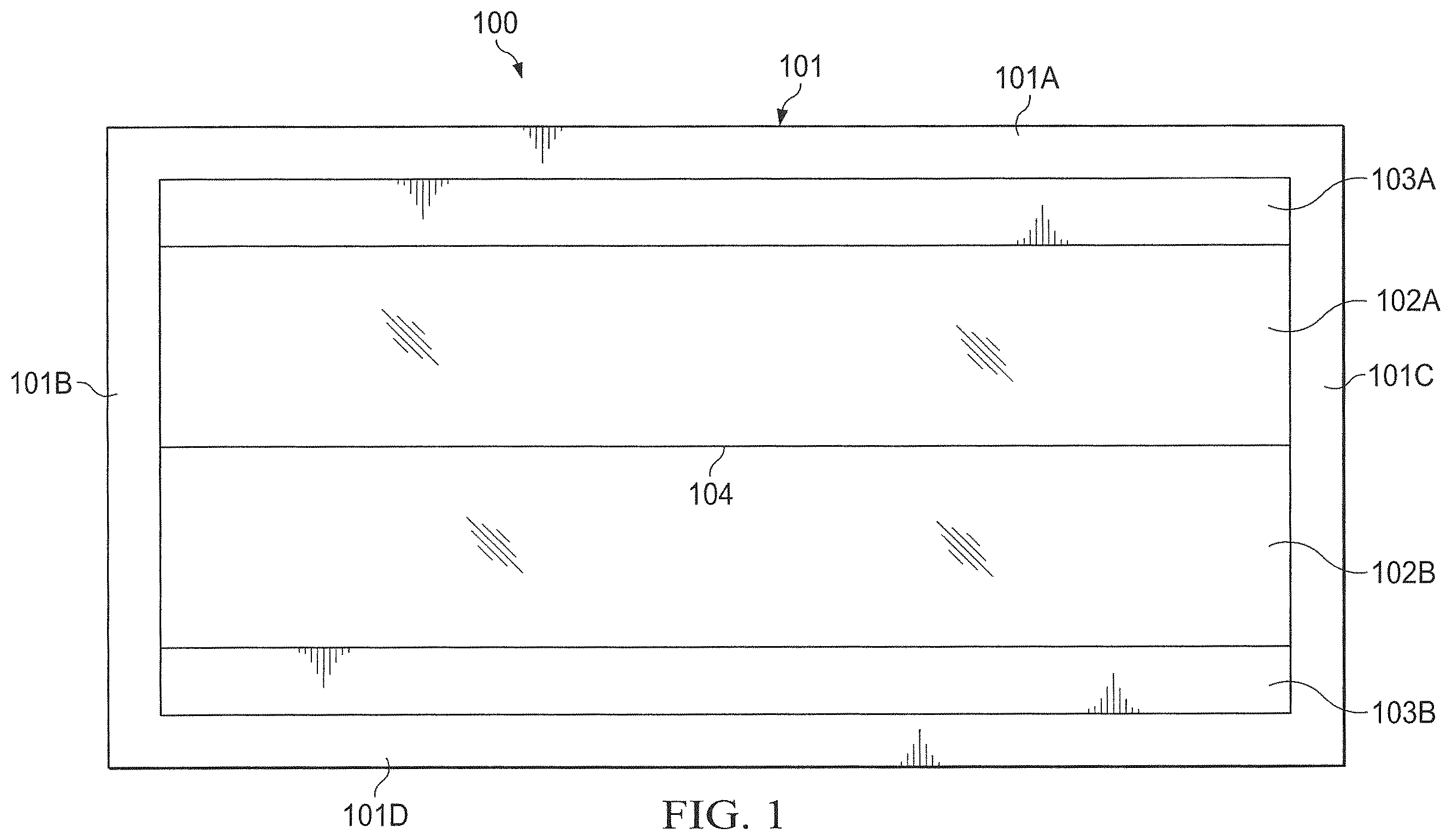 Patent US12366106 — Foldable ventilated garage door panel — Figure 1