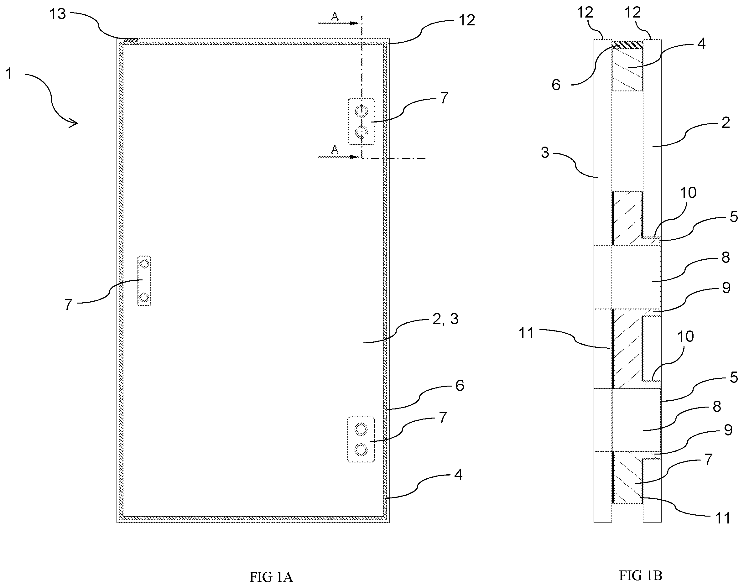 Patent US12366108 Figure 1 – Insulating glass element and sauna cabin comprising the insulating glass element