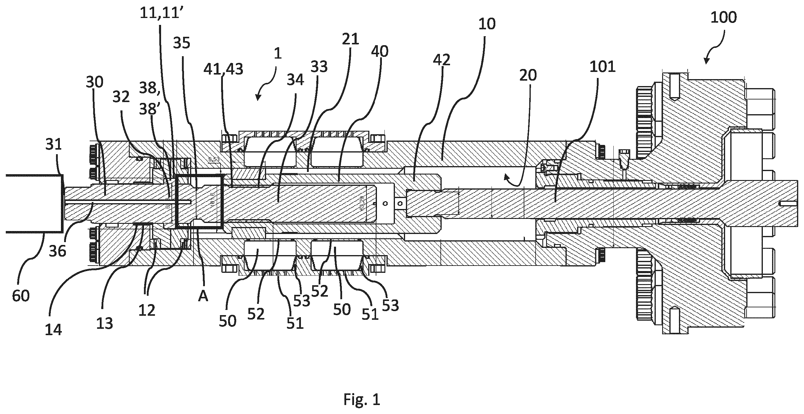 Patent US12366136 — Valve operating device and method of overriding a malfunctioning valve operating device — Figure 1