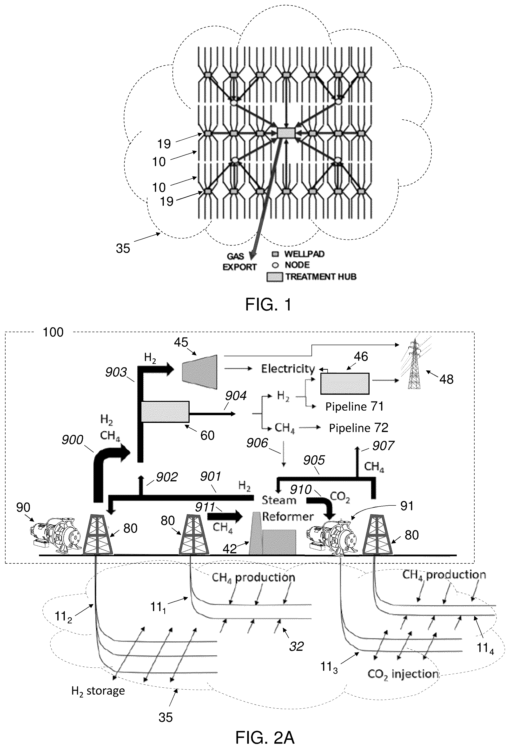 Patent US12366138 — Hydrogen production, storage and recovery — Figure 1